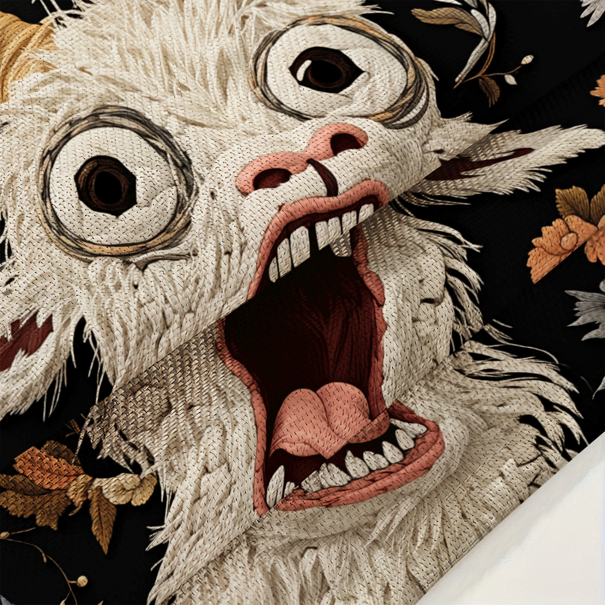 1pc/4pcs Funny Screaming Goat Print Throw Pillow Cover, Single-Sided Print, 40*40cm, 45*45cm, 50*50cm, Suitable For Sofa, Living Room Decor, Everyday Use - Multicolor - View 10