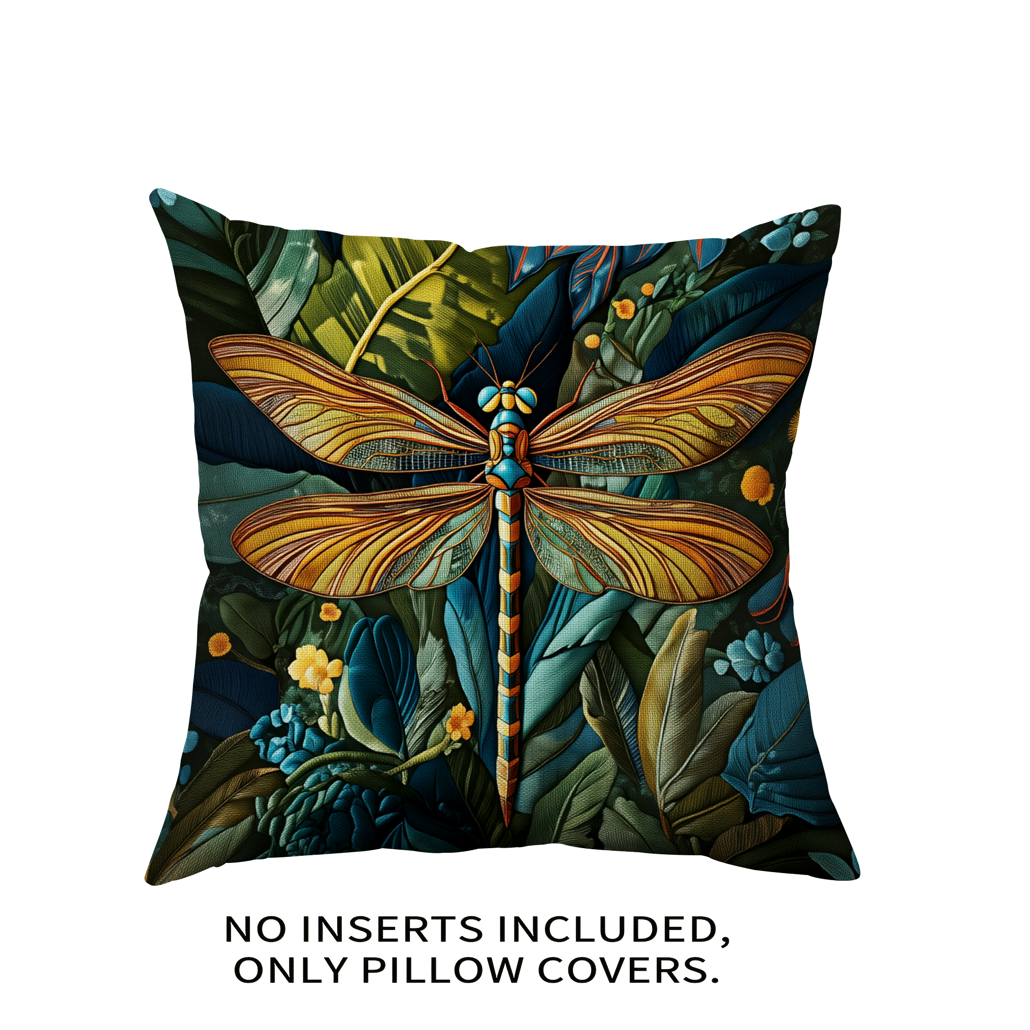 1pc/4pcs Bohemian Style Vintage Dragonfly Print Throw Pillow Cover, Single-Sided Print, 40*40cm, 45*45cm, 50*50cm, Suitable For Sofa, Living Room Decor, Everyday Use - Multicolor - View 3