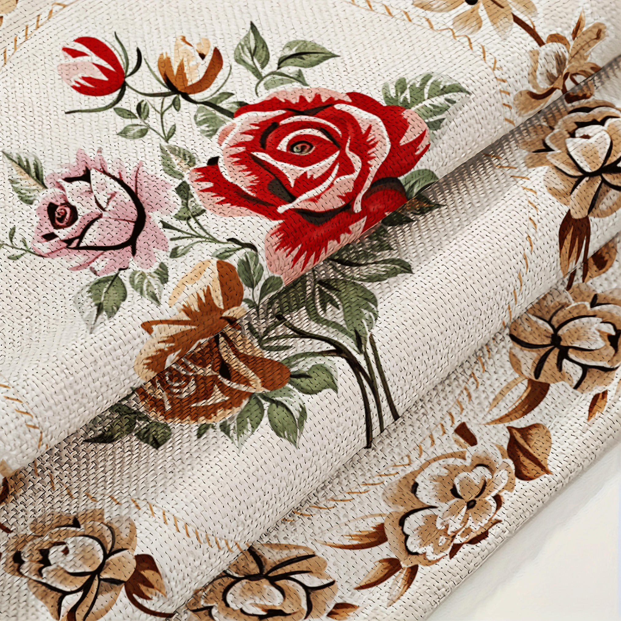 1件/4件装欧式花卉图案印花抱枕套，单面印花，尺寸分别为40*40厘米、45*45厘米、50*50厘米，适用于沙发、客厅装饰，适合日常使用。 - 彩色 - 查看 10