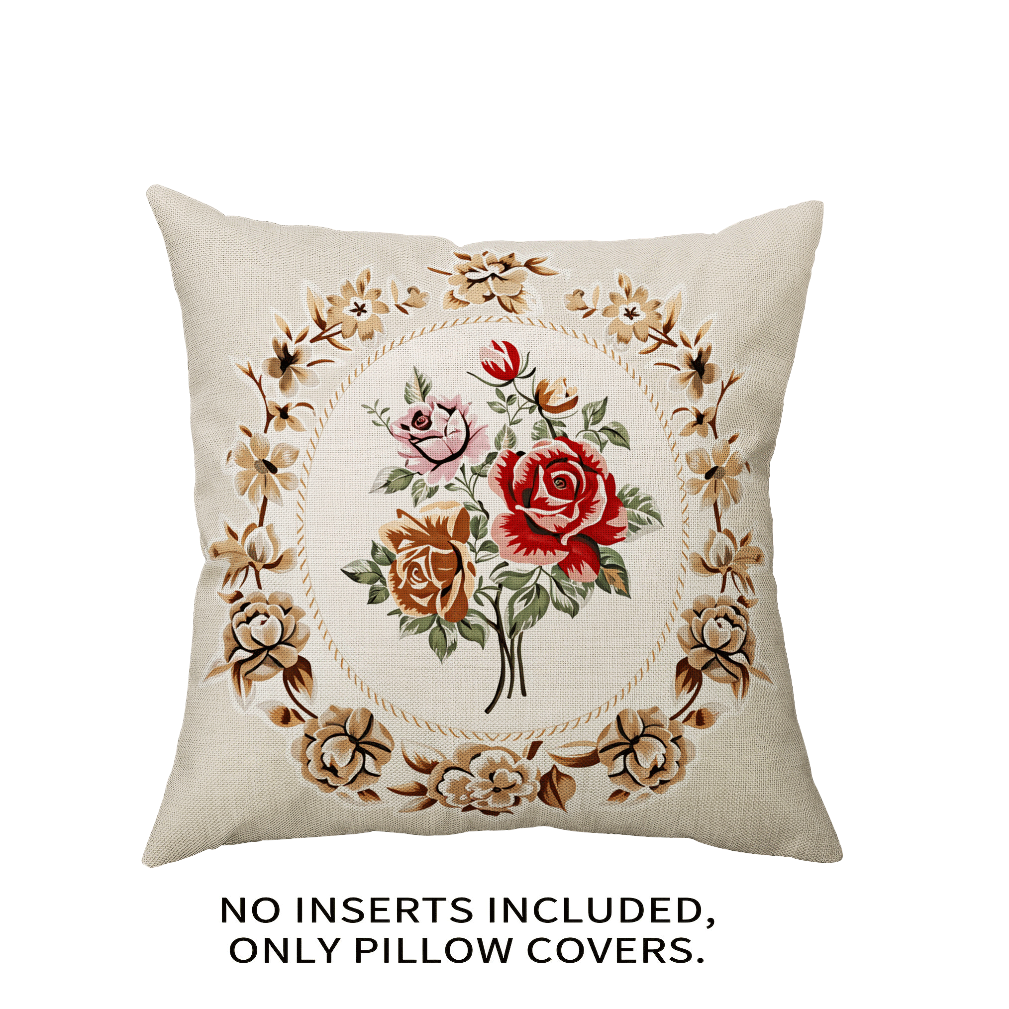 1件/4件装欧式花卉图案印花抱枕套，单面印花，尺寸分别为40*40厘米、45*45厘米、50*50厘米，适用于沙发、客厅装饰，适合日常使用。 - 彩色 - 查看 7