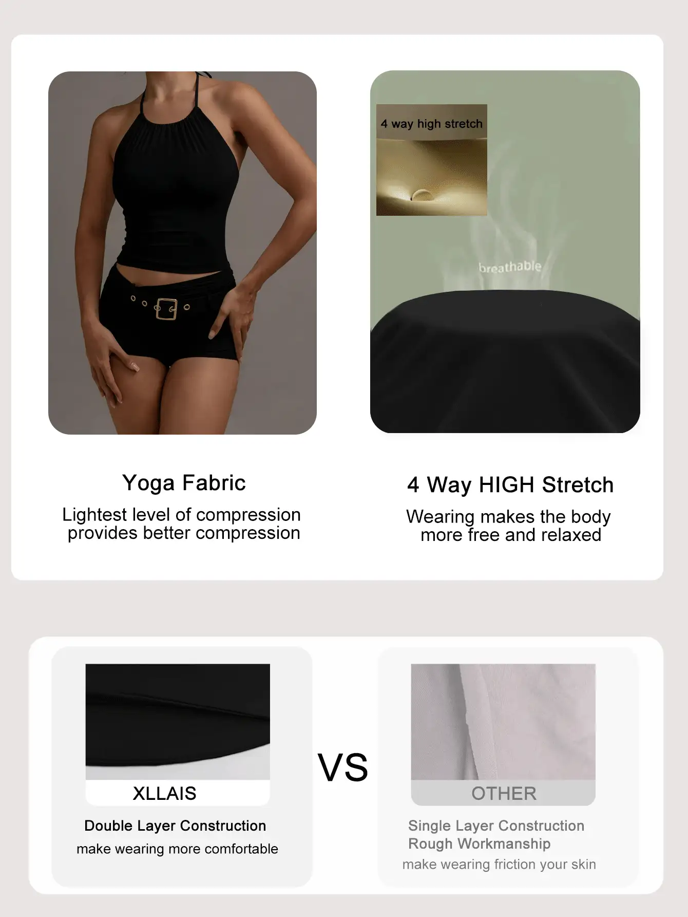 Women's Ruched Tie-Up Backless Fitted Camisole, High Stretch Yoga Fabric, Black, Summer - Black - View 4