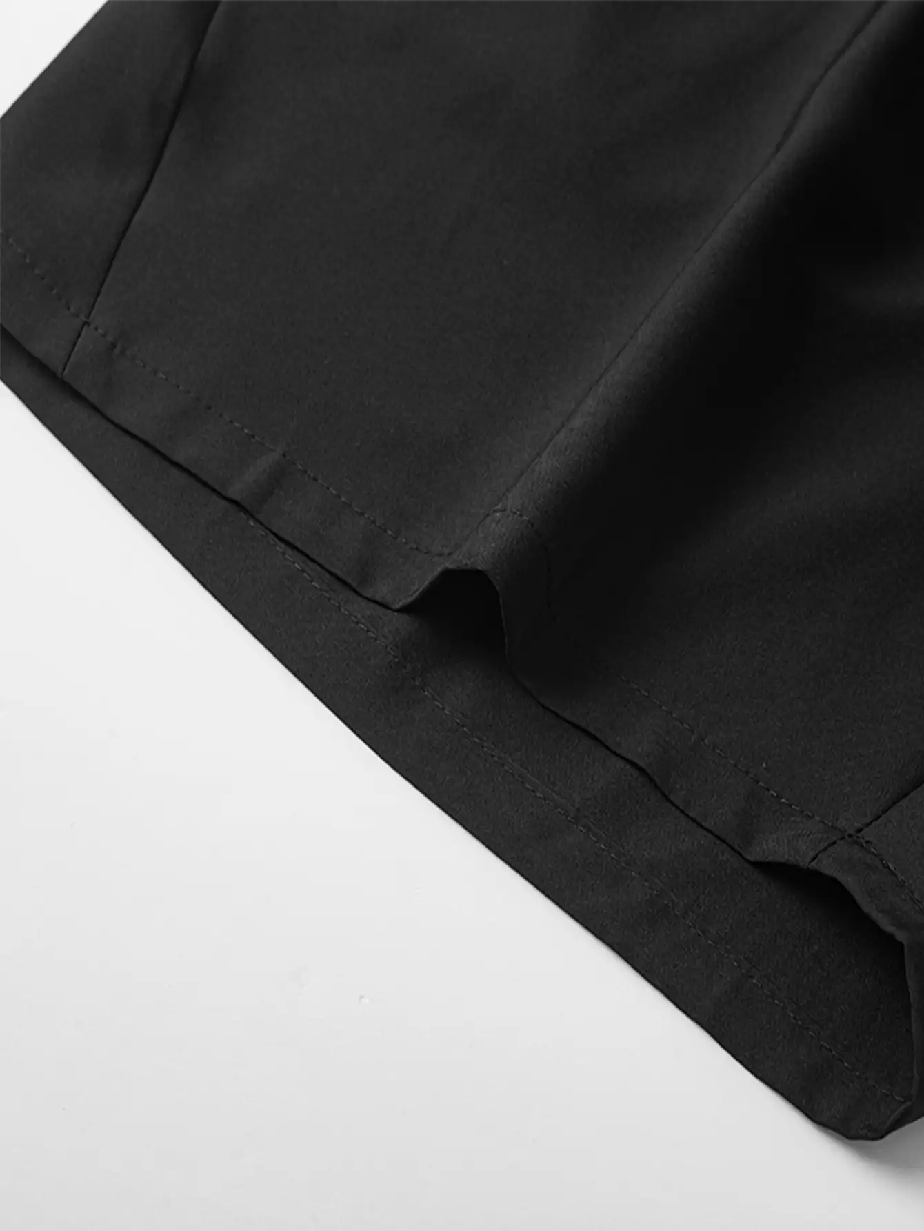 男士时尚简约休闲通勤夏季沙滩短裤 - 黑色 - 查看 6