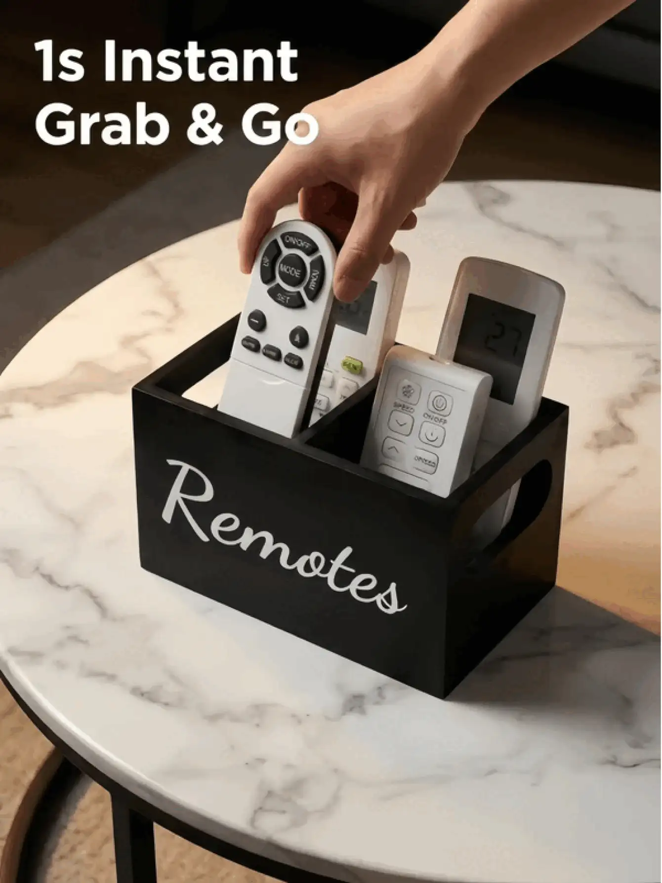 Caja de almacenamiento de control remoto de doble ranura, adecuada para guardar controles remotos, cosméticos y artículos de papelería. Organizador de control remoto de TV, caja de control remoto de madera, se puede colocar en mesas de noche, salas de estar, oficinas, etc., adecuada tanto para hombres como para mujeres, accesorios de decoración del hogar y baño. - Multicolor - Ver 3