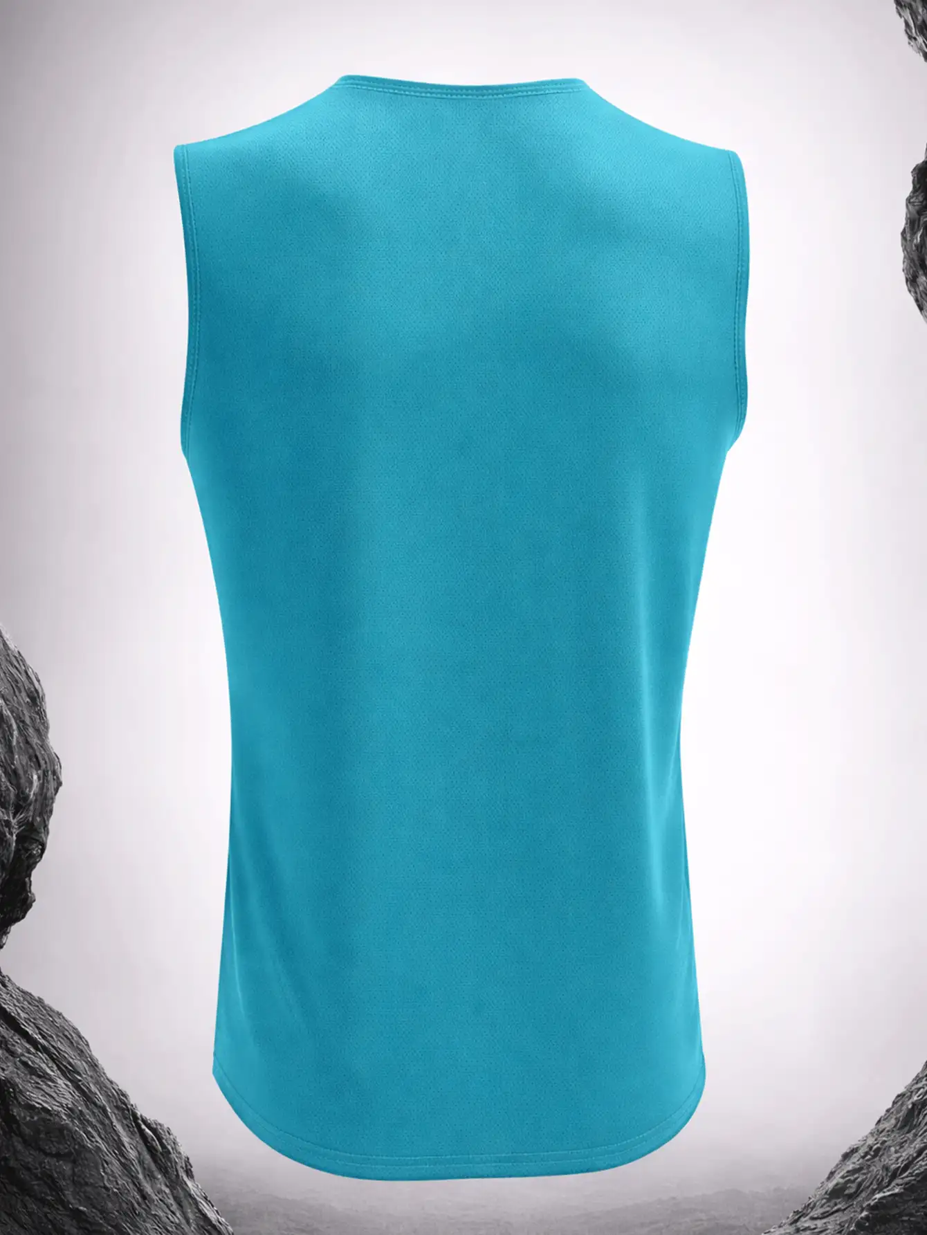 Áo tank top nam không tay cổ tròn, in họa tiết trơn, thích hợp tập luyện thể thao, chạy bộ, tập gym hoặc mặc thường ngày. - Màu xanh bụi bặm - Xem 2