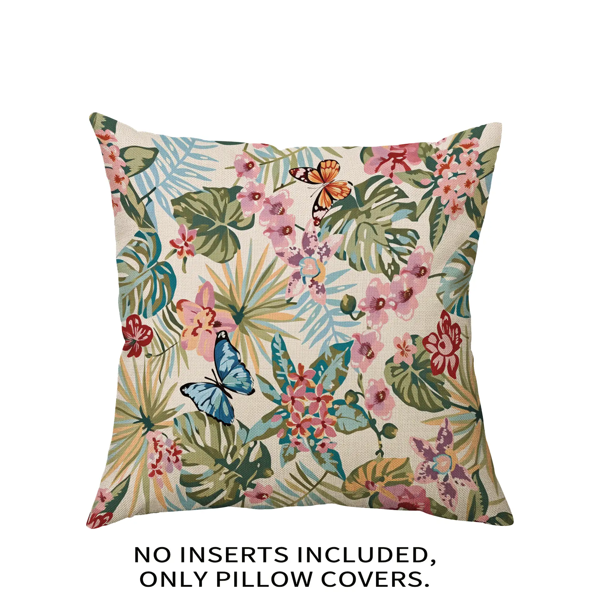 1 Stück/4 Stücke tropischer Urlaubsinspirierter rosa Orchideen Blume Muster Kissenbezug, einseitiger Muster, 40*40cm, 45*45cm, 50*50cm, geeignet für Sofa, Wohnzimmer Dekoration, Alltagsgebrauch - Verschiedenfarbig - Übersicht 5