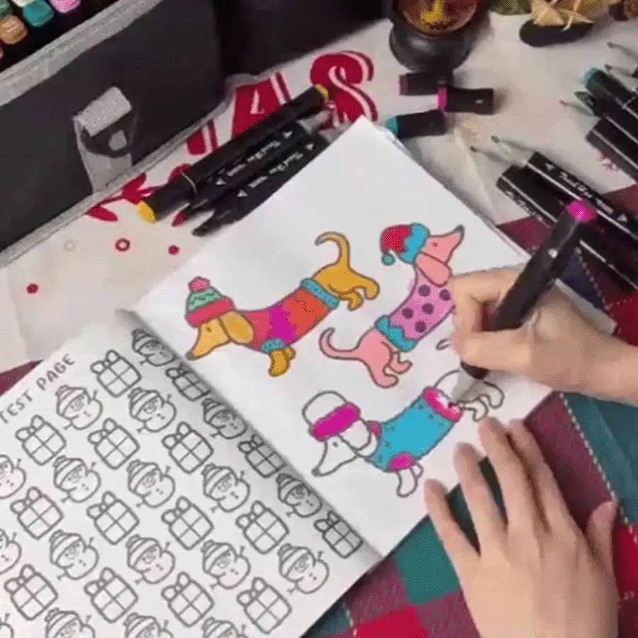 XBJ 168 - Bộ bút đánh dấu hai đầu màu, Bút tô màu hai đầu hỗn hợp chuyên nghiệp. Đây là loại bút hoàn hảo dành cho người lớn để tô màu và tô màu. Chúng có thể được sử dụng để tô màu - vá, tô màu, đánh dấu, tô màu và thiết kế. Chúng phù hợp để sử dụng trong các ngày lễ và trong nhiều tình huống. - Bộ - Xem 2