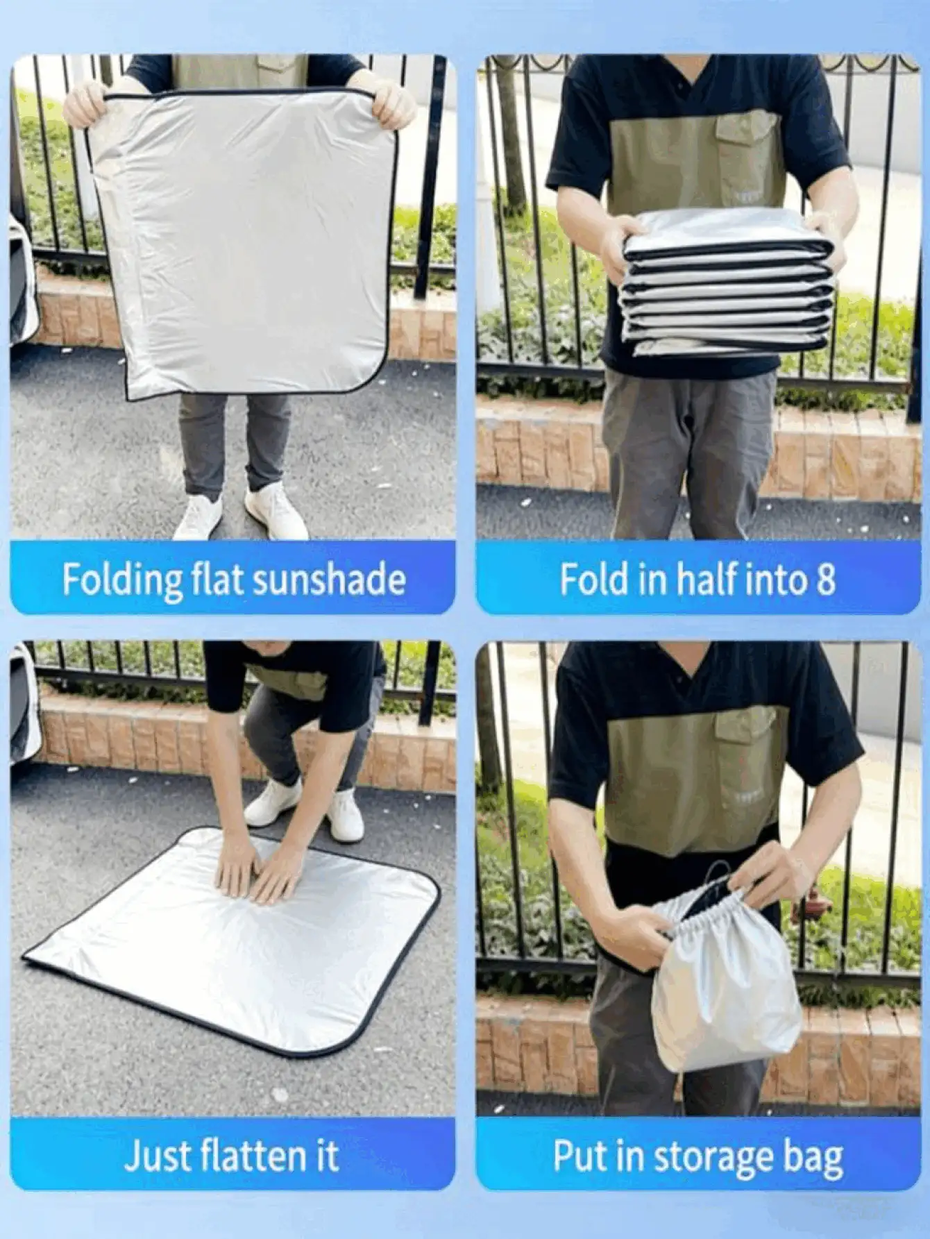 New Retractable Car Sun Shade, Suitable For Windshield And Windows, Applicable For SUV And Off-Road Vehicles, Unisex Auto Essential For Summer, Keeps Interior Cool And Blocks Heat - Multicolor - View 3