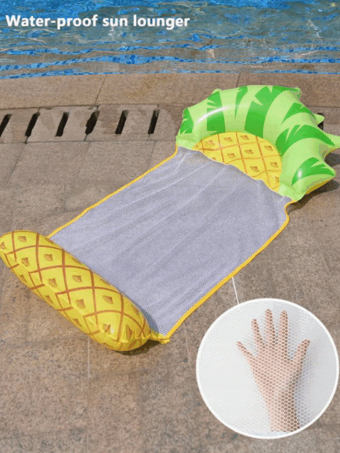 Inflatable Fruit Shaped Water Hammock Inflatable Floating Bed Inflatable Pool Hammock Casual Floating Bed With Mesh Pool Floating Bed Adult Floating Lounger Suitable For Adults For Pool Beach Summer Vacation Beach Accessories Pool Float - Multicolor - View 2