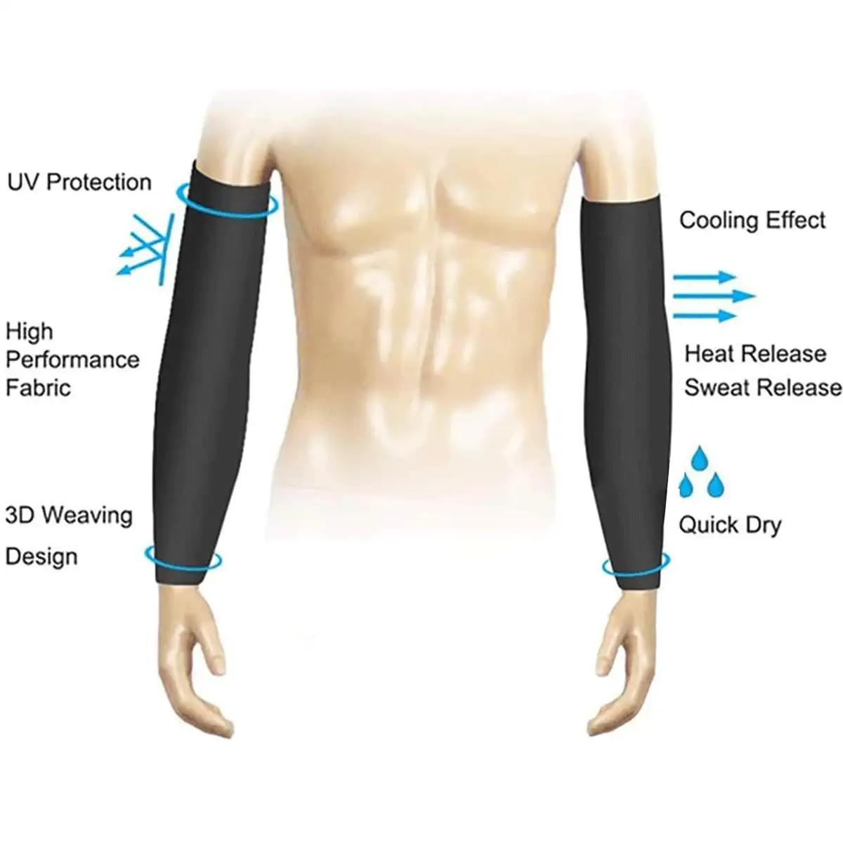 8 đôi ống tay chống nắng tia cực tím dành cho nam và nữ, ống tay nén thoáng khí chống nắng - Thể thao - Tập luyện - Che hình xăm - Nhiều màu - Xem 4