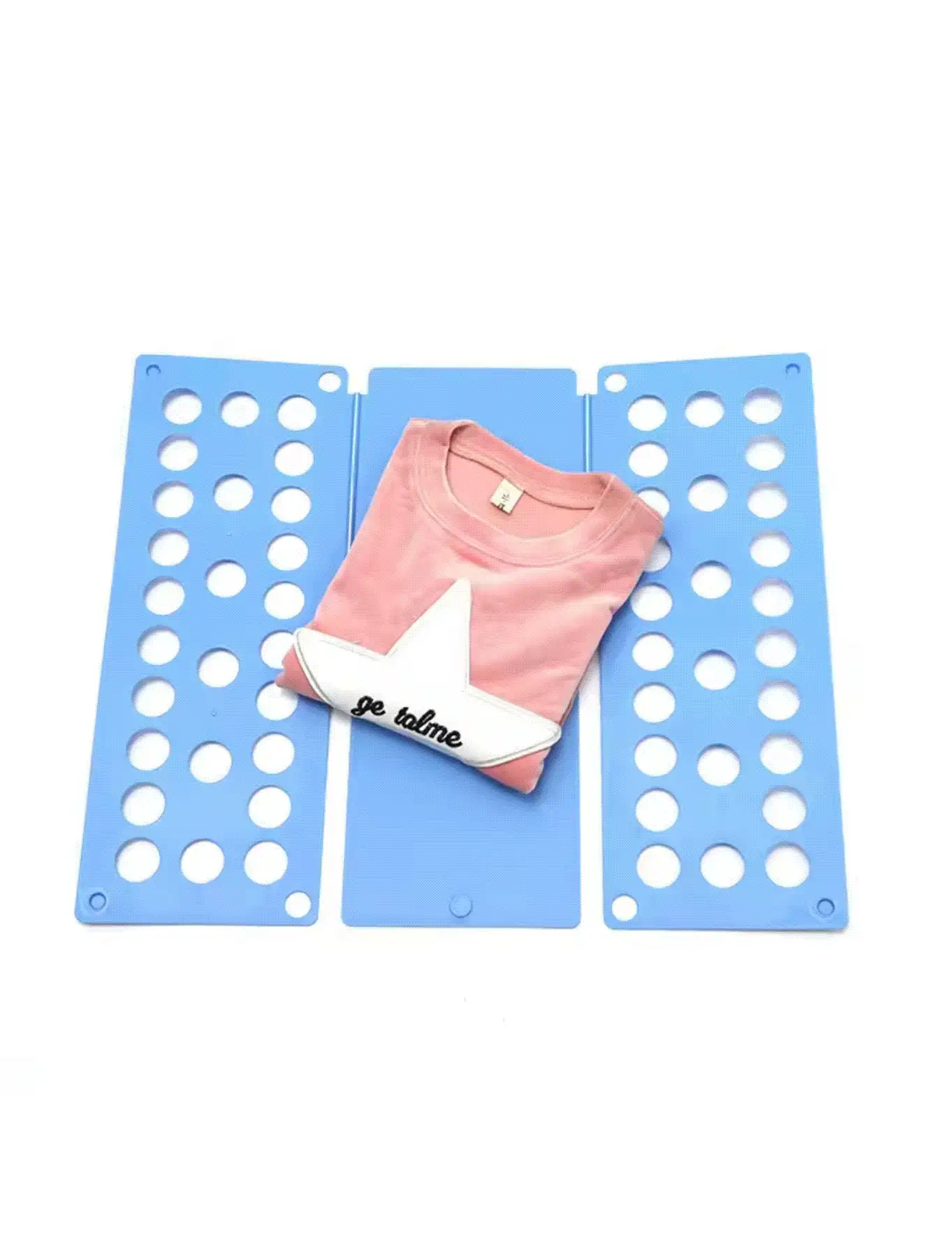 多功能衣物折叠板，耐用塑料衬衫折叠收纳架，轻松整理衣物，节省空间，适用于T恤、裤子、连衣裙和毛巾 - 彩色 - 查看 3