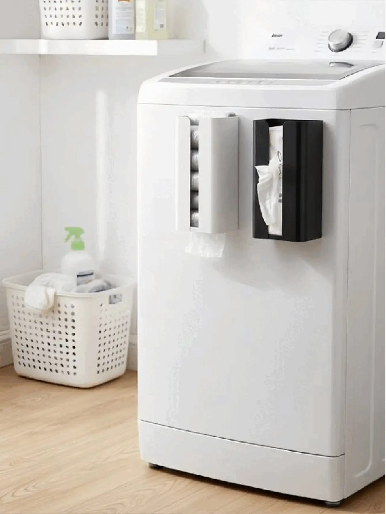 Wall-Mounted Tissue Box Suction Tissue Dispenser For Paper Towels Or Trash Bags Space-Saving Plastic Bag Holder Multi-Functional Tissue Storage Device For Living Room Kitchen Toilet Roll Storage Bathroom Accessories Toilet Accessories Home Accessory - Multicolor - View 3