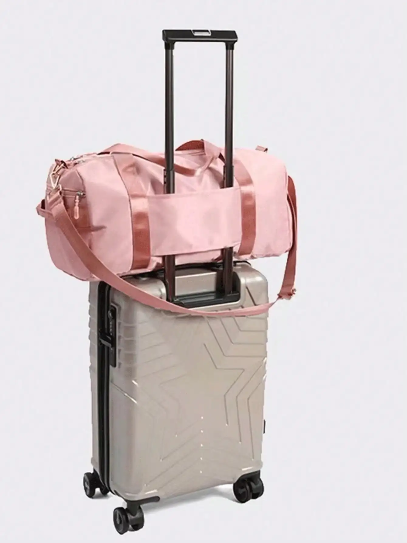 Vali du lịch đêm, Túi du lịch, Túi thể thao chống thấm nước dung tích lớn, Túi xách tay cuối tuần tách khô ướt, Túi đeo vai đa năng tiện dụng cho công việc, kỳ nghỉ, hoạt động ngoài trời, trượt tuyết, du lịch thể thao, túi qua đêm, túi xách tay, túi thể thao, đồ dùng học tập, đồ dùng học sinh trở lại trường, túi xách tay, túi cuối tuần, túi xách tay - Hồng - Xem 5