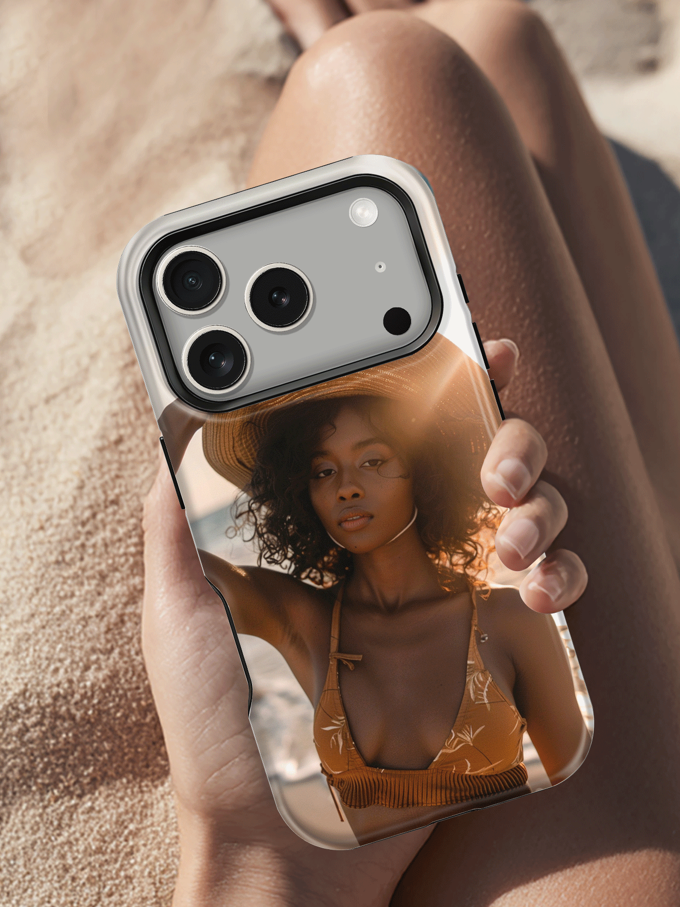 1pc Customizable Cute Sexy Photo Phone Case, Suitable For Women, Applicable For Daily Life, Friends, Family, Baby, Pets, Cartoon Landscape, Beach, Swimming, Floral Patterns And Other Occasions. 2-In-1 Protective Case With Photo On One Side, Compatible With IPhone 18 Pro Max/16 Pro Max/17 Pro Max/12/11/13/14/15 Pro Max/7/8/X. Fashionable, Colorful, Cute, Minimalist, Couple Phone Case - Multicolor - View 5
