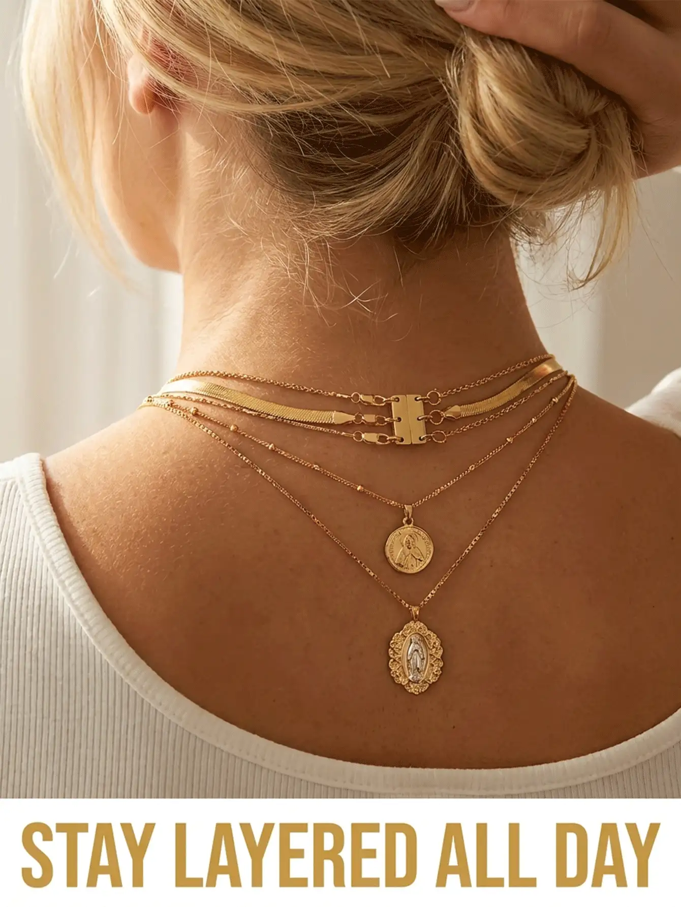 Multi-Layer Magnetic Necklace Clasp, Suitable For Necklace Stacking, Gold & Silver Detachable Colors, For Necklace Separation, Extension, Stacking, Jewelry Making - Multicolor - View 4