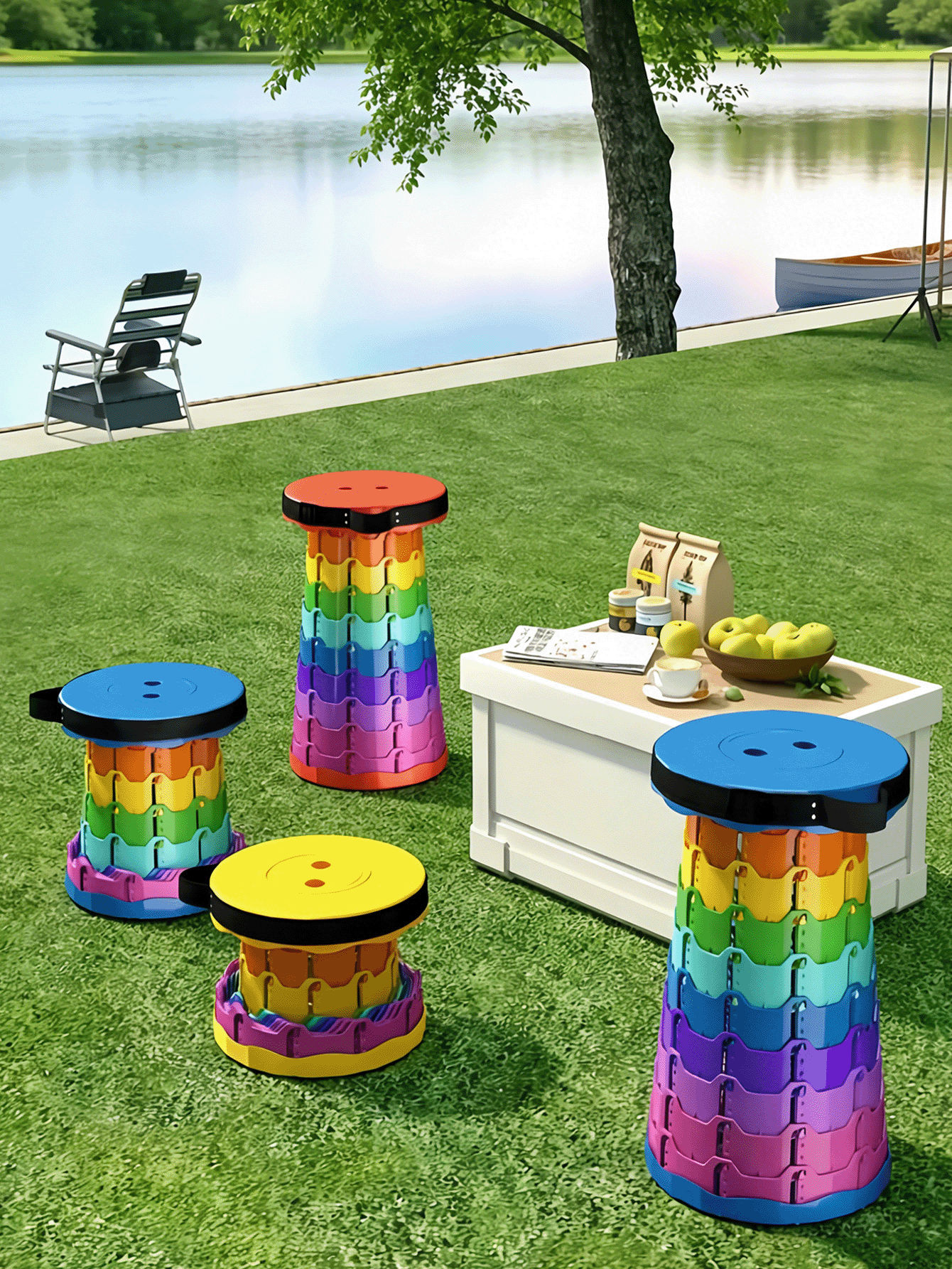 Portable Folding Chair, Heavy-Duty Compact Foldable Stool, Adjustable Multi-Function Design With Ergonomic Support, Suitable For Camping, Fishing, Hiking, Durable Outdoor Equipment - A - View 3