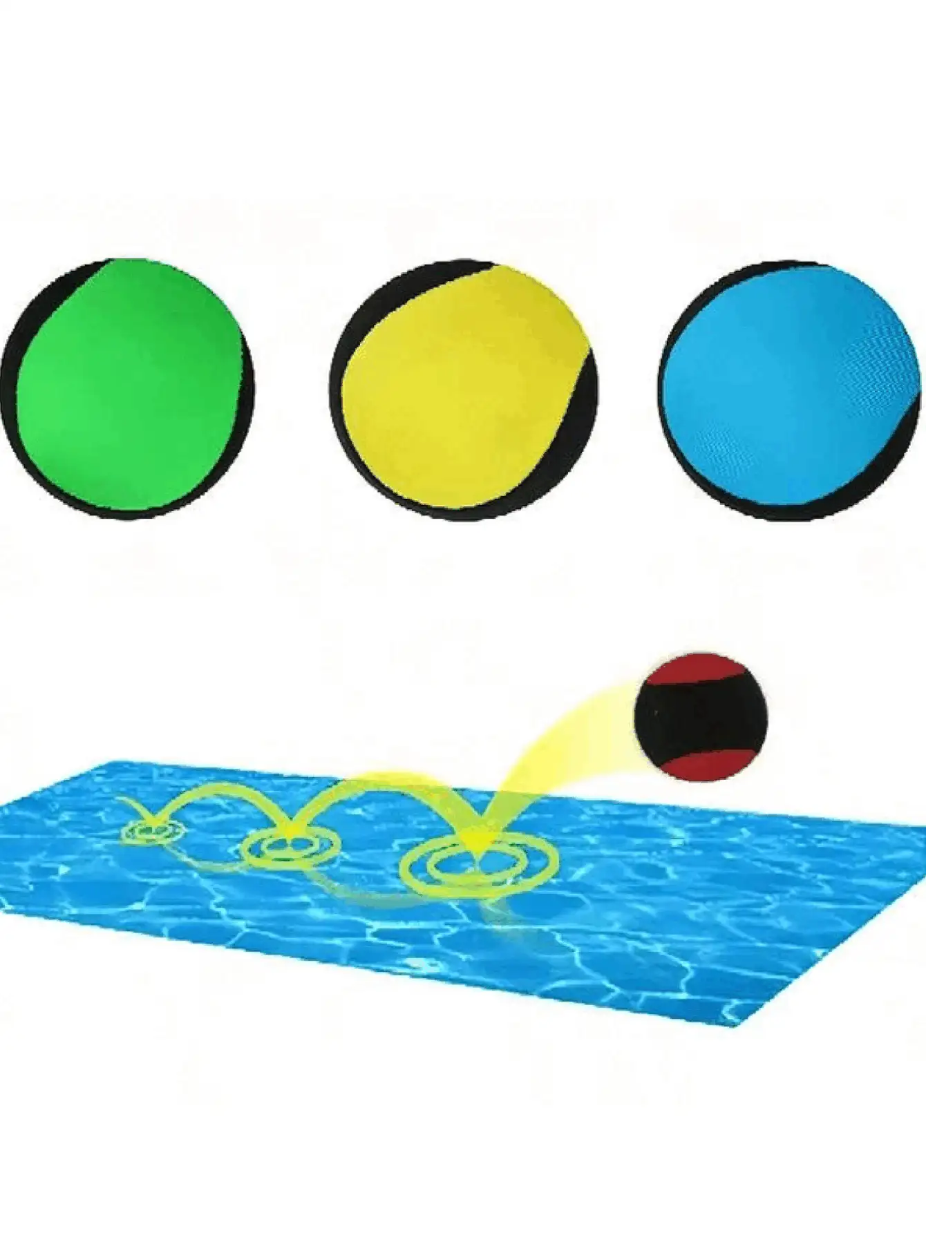 Bouncy Water Ball Skipping Hydro Bounce Balls Waterproof Beach Toys TPR Material Floating Pool Suitable For Men Women Outdoor Water Games Pool Beach And Ocean Fun Beach Essential Accessories Summer Beach Party Fun Outdoor Sports Gift Pool Toys - Multicolor - View 3
