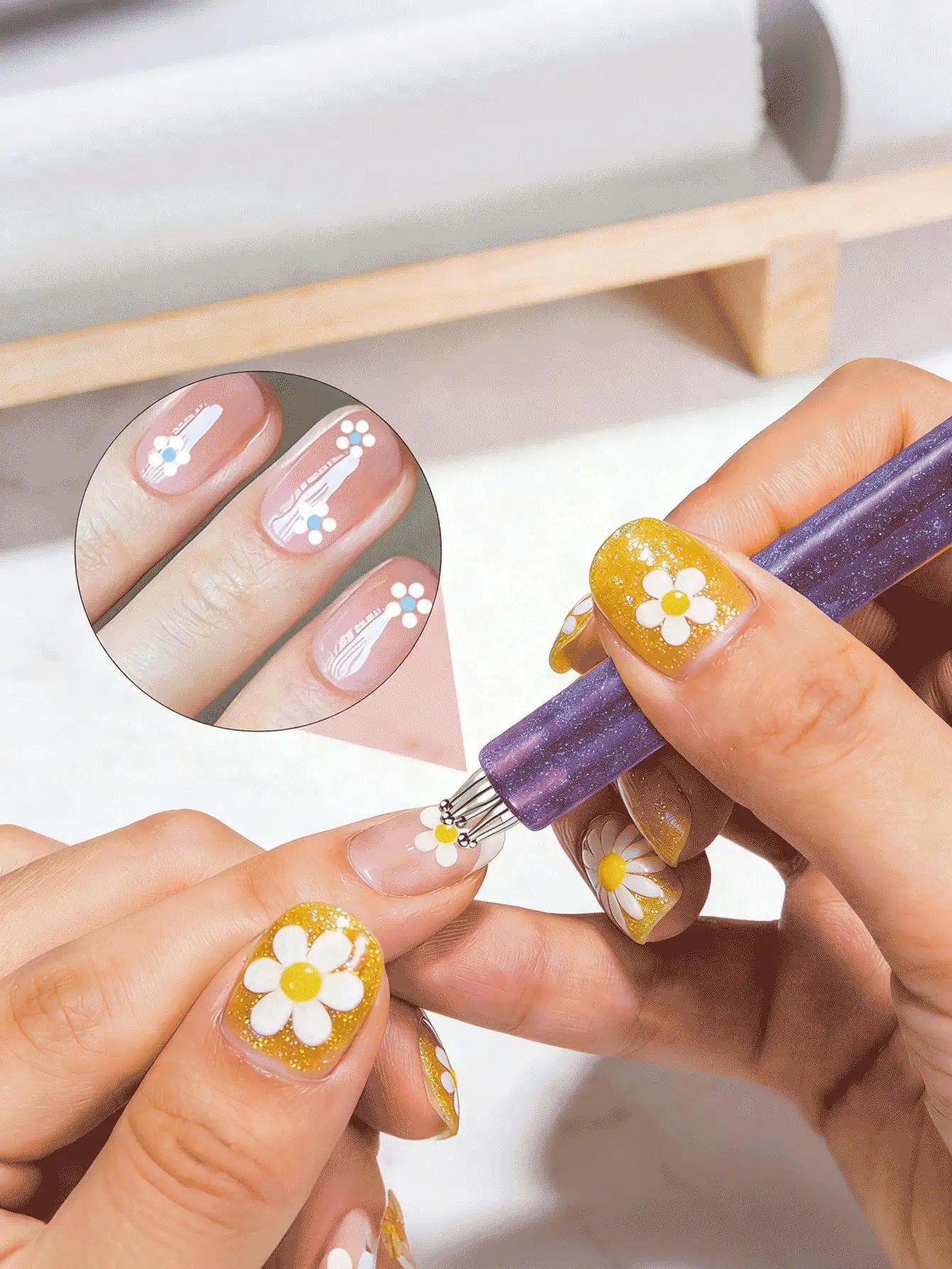 Bộ 5 bút chấm móng tay hình hoa 5 cánh, dụng cụ làm móng, đầu bi bằng thép không gỉ dễ điều khiển, bút vẽ móng, bút chấm nhiều đầu, bút chấm móng tay họa tiết chấm bi, dụng cụ tự làm móng họa tiết cánh hoa. - Nhiều màu - Xem 3