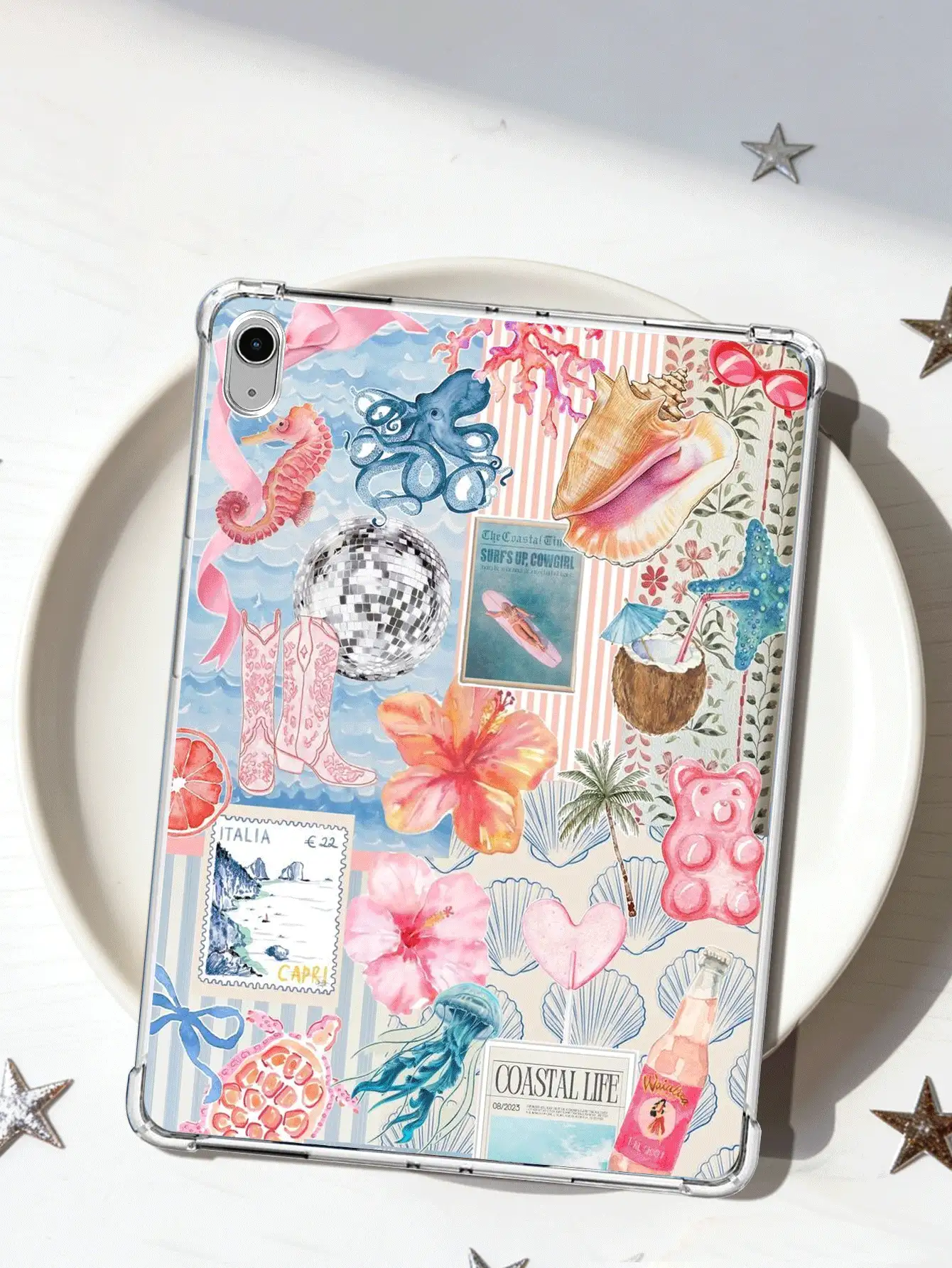 1pc Customizable Flat Family Photo Cushion Shock-Proof Protective Tablet Case For IPad Pro 13, Air 13, Best Mother's Day Gift - Clear - View 2
