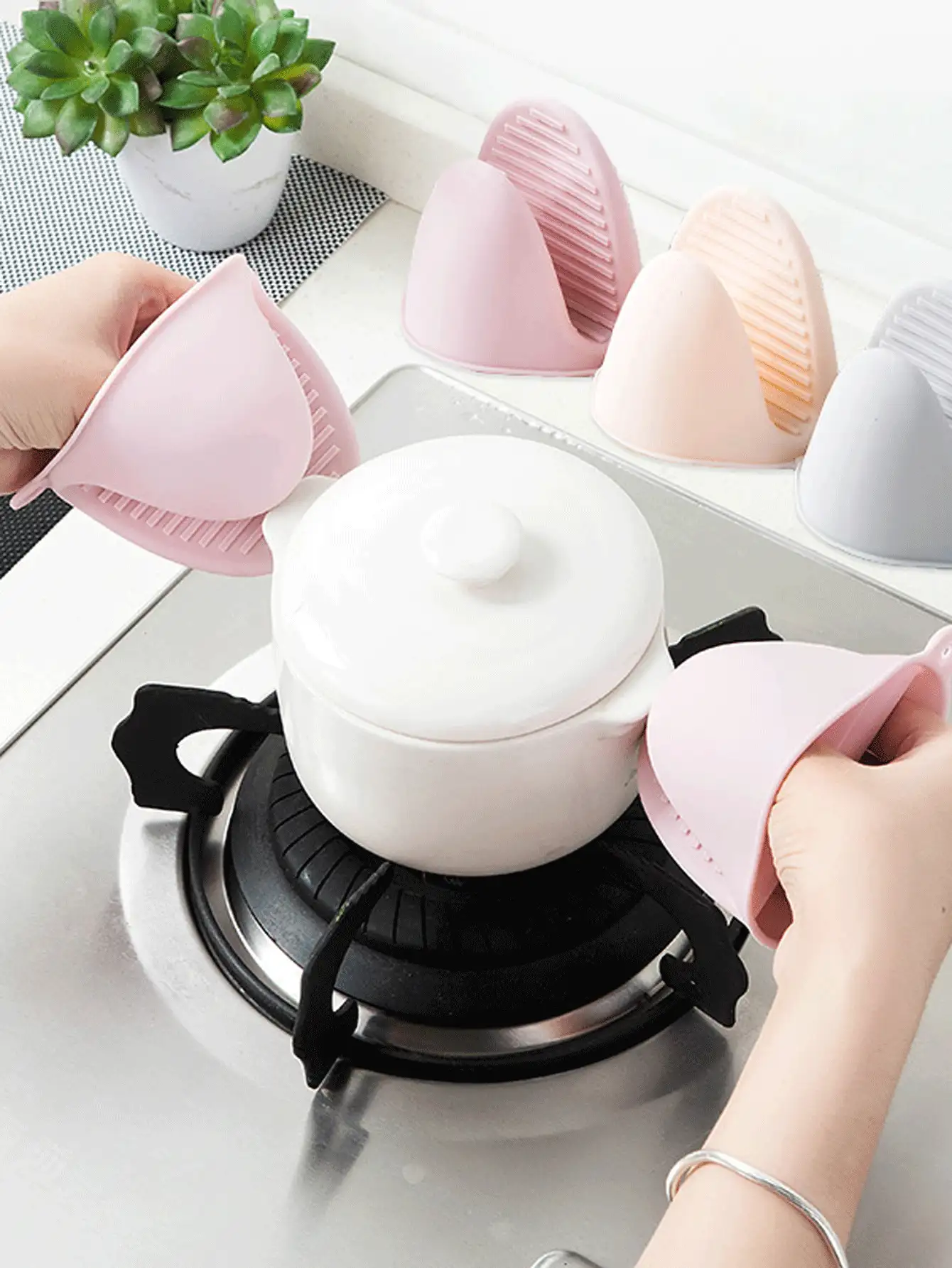 Găng tay silicon chịu nhiệt, găng tay lò vi sóng, găng tay bếp, găng tay nhà bếp mini thiết yếu để nấu ăn, nướng bánh, nướng thịt. - Xem 2