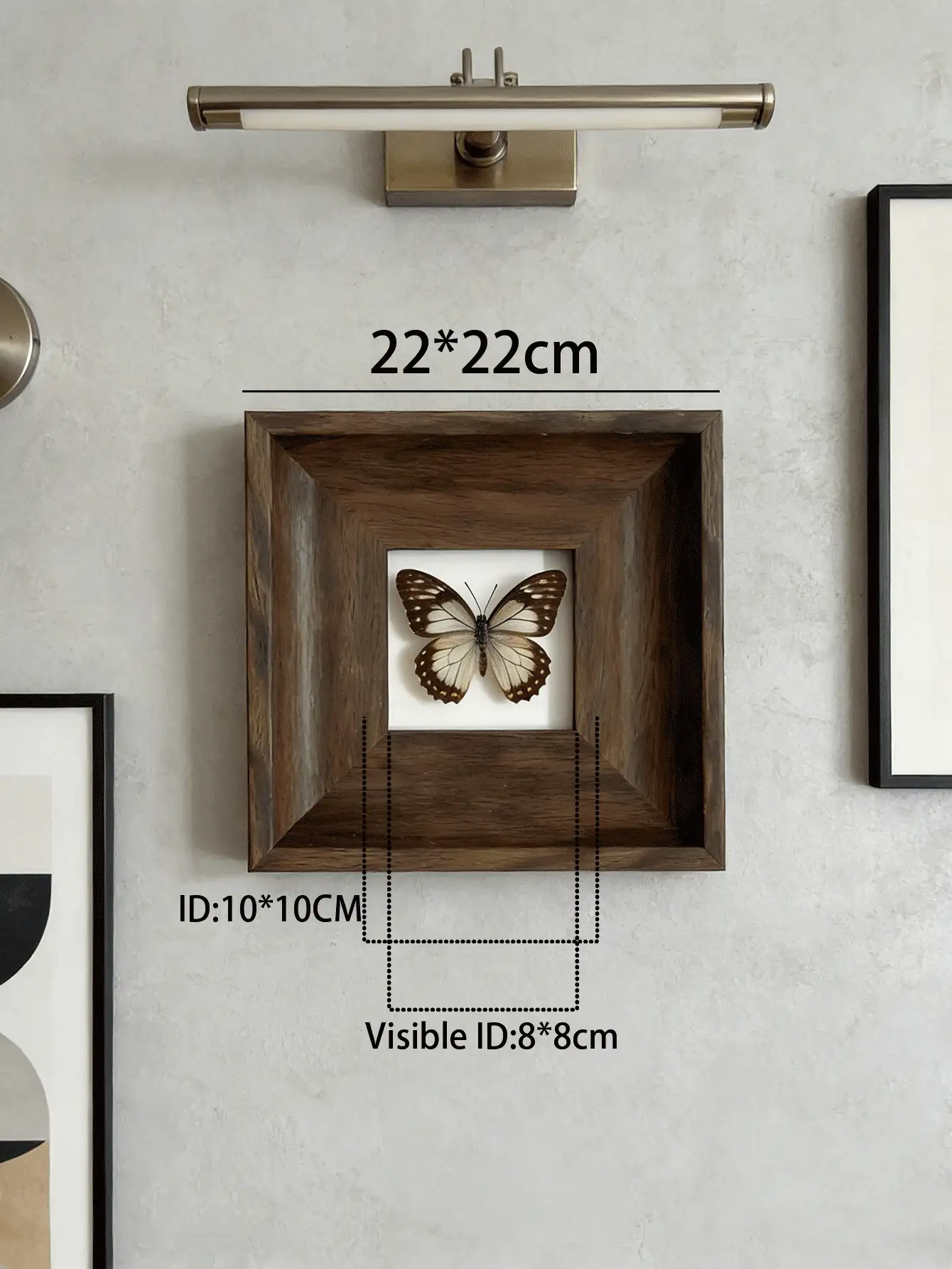 1pc Decorative Picture Frame, Suitable For Small Artwork Decoration, High Quality For Living Room, Bedroom, Dining Room, Cabinet Hanging (No Painting, No Butterfly) - Brown - View 6