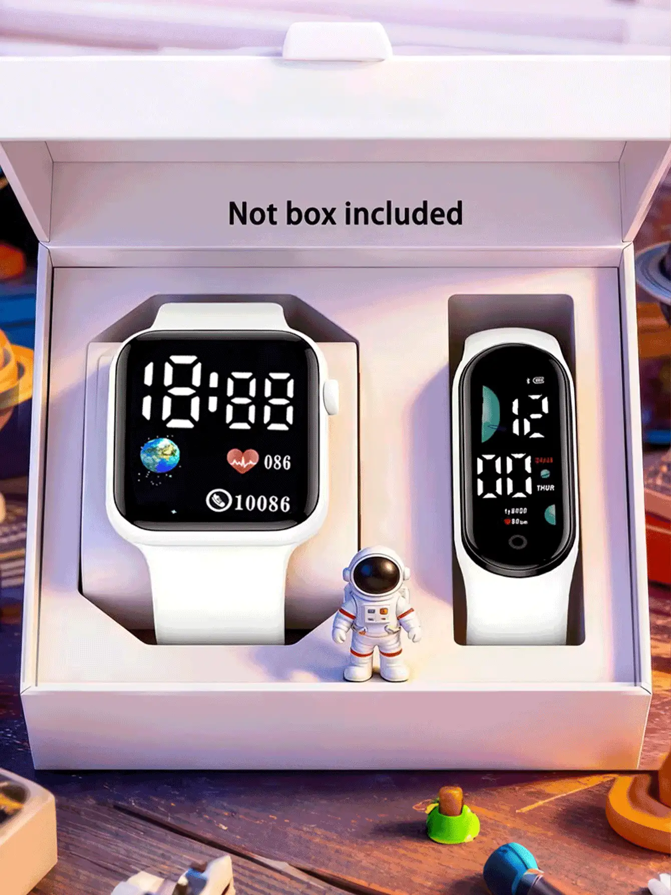Square Digital Watch - Astronaut Commemorative Digital Bracelet, Suitable For Daily Wear, Luminous, Perfect Gift - Multicolor - View 3