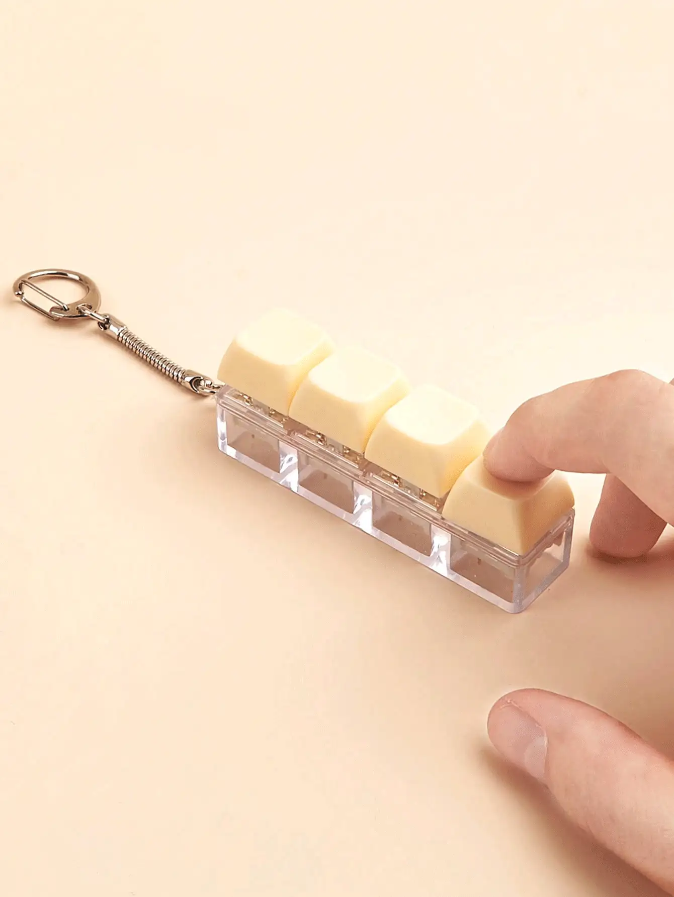 Juguete antiestrés con teclado de 4 teclas, cubo mágico de teclado, accesorio de llavero, regalo ideal para mamá, esencial de viaje, útiles escolares - Multicolor - Ver 3