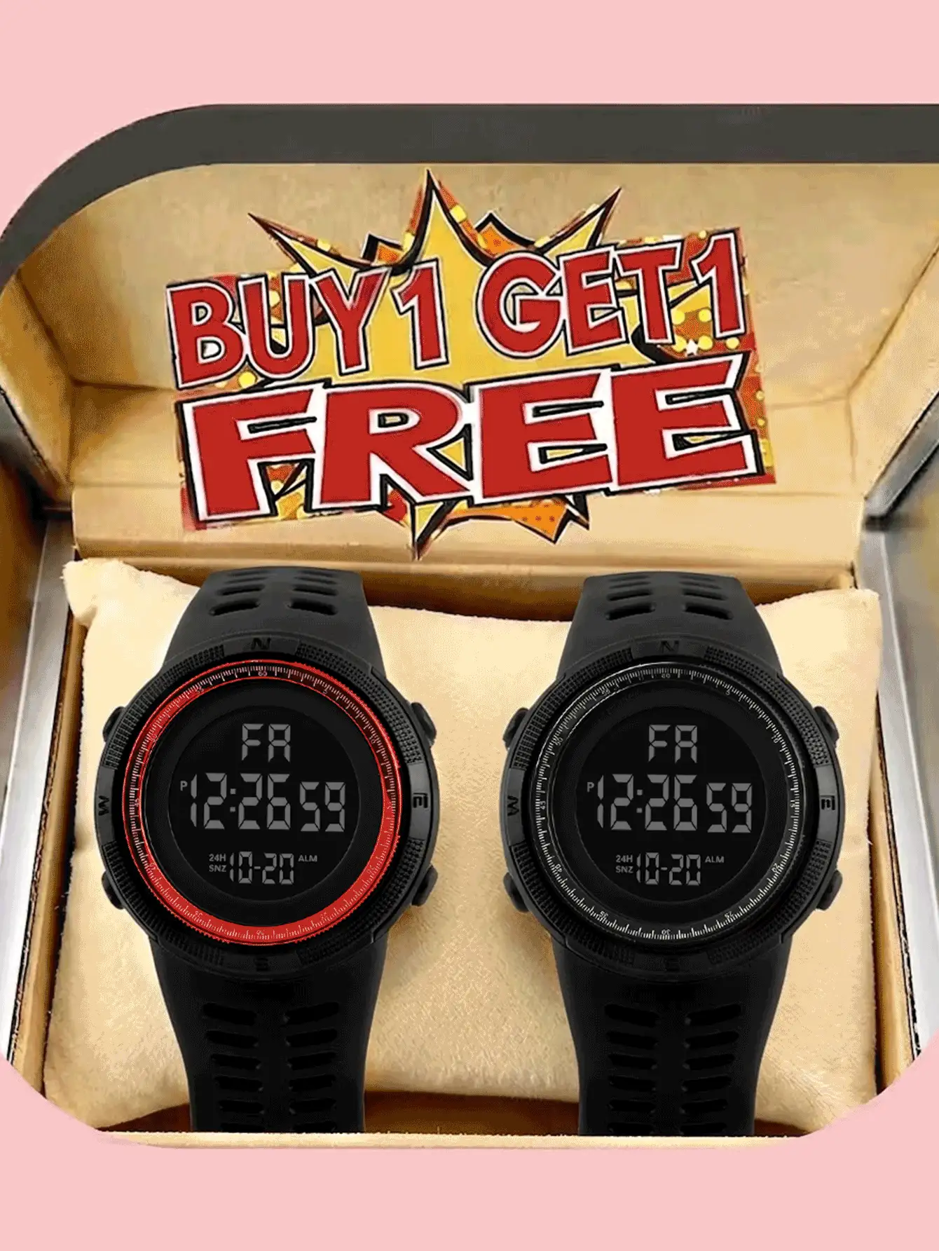 2 pièces/set Montre numérique LED pour garçons, avec chronomètre, alarme, jour, date et fonctions d'affichage LED. Conception multifonctionnelle convenant aux activités militaires, de plein air et autres. - Multicolore - Voir 3