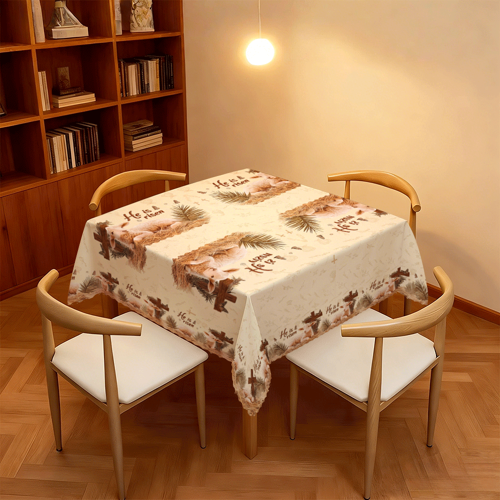 1 Khăn trải bàn họa tiết Thánh giá Cơ đốc giáo, in phẳng 2D, chất liệu polyester, thiết kế Thánh giá và Con chiên, thích hợp cho nhà bếp, bàn ăn/bàn phụ/bàn làm việc/bàn cà phê, bàn ăn dã ngoại/ngoài trời/bàn cắm trại, các buổi họp mặt gia đình và tiệc tùng, sinh nhật, phù hợp cho nhà hàng trong nhà và ngoài trời, có thể dùng cho bàn hình chữ nhật/vuông/tròn. - A - Xem 7