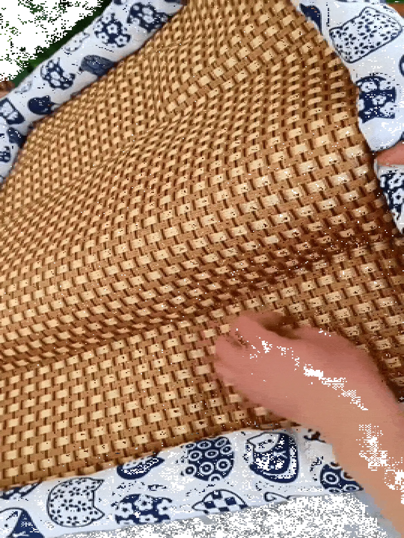 Dog Cooling Mat With Non Slip Bottom And Raised Edge Pillow Durable Woven Dog Bed For Small To Medium Pets Washable Dog Crate Pad Ideal For Indoor Floor Use Breathable Pet Cooling Mat Cat Bed Essentials Puppy Dog Stuff Supplies - Khaki - View 3