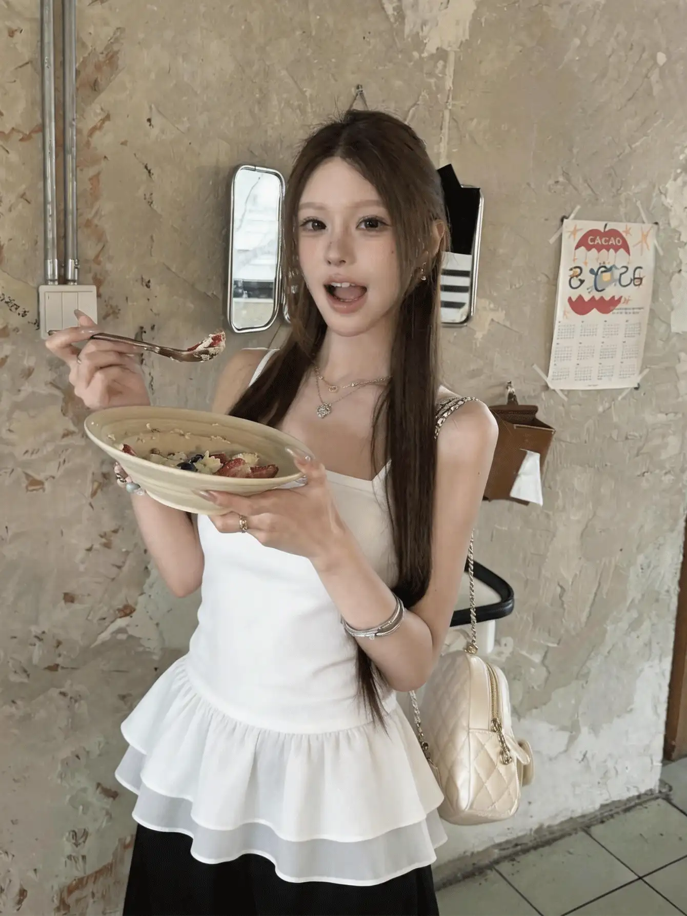 Korean Style Ruffle Hem Patchwork Camisole White Atmosphere Regular Tank Top Women's Summer Clothing Casual - White - View 6