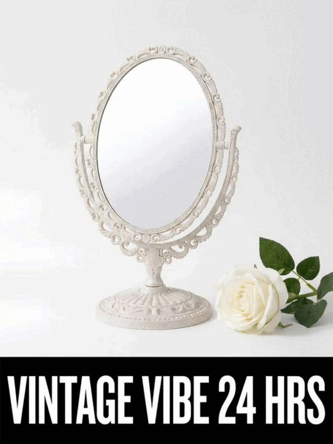 Adjustable Makeup Mirror With 360 Degree Swivel For Clear View Carved Two Sided Makeup Mirror For Women Stable Stand Vintage Makeup Mirror Ideal For Bedroom Desk European Style Cosmetic Mirror Travel Accessories Room Decor Bathroom Essentials - Multicolor - View 3