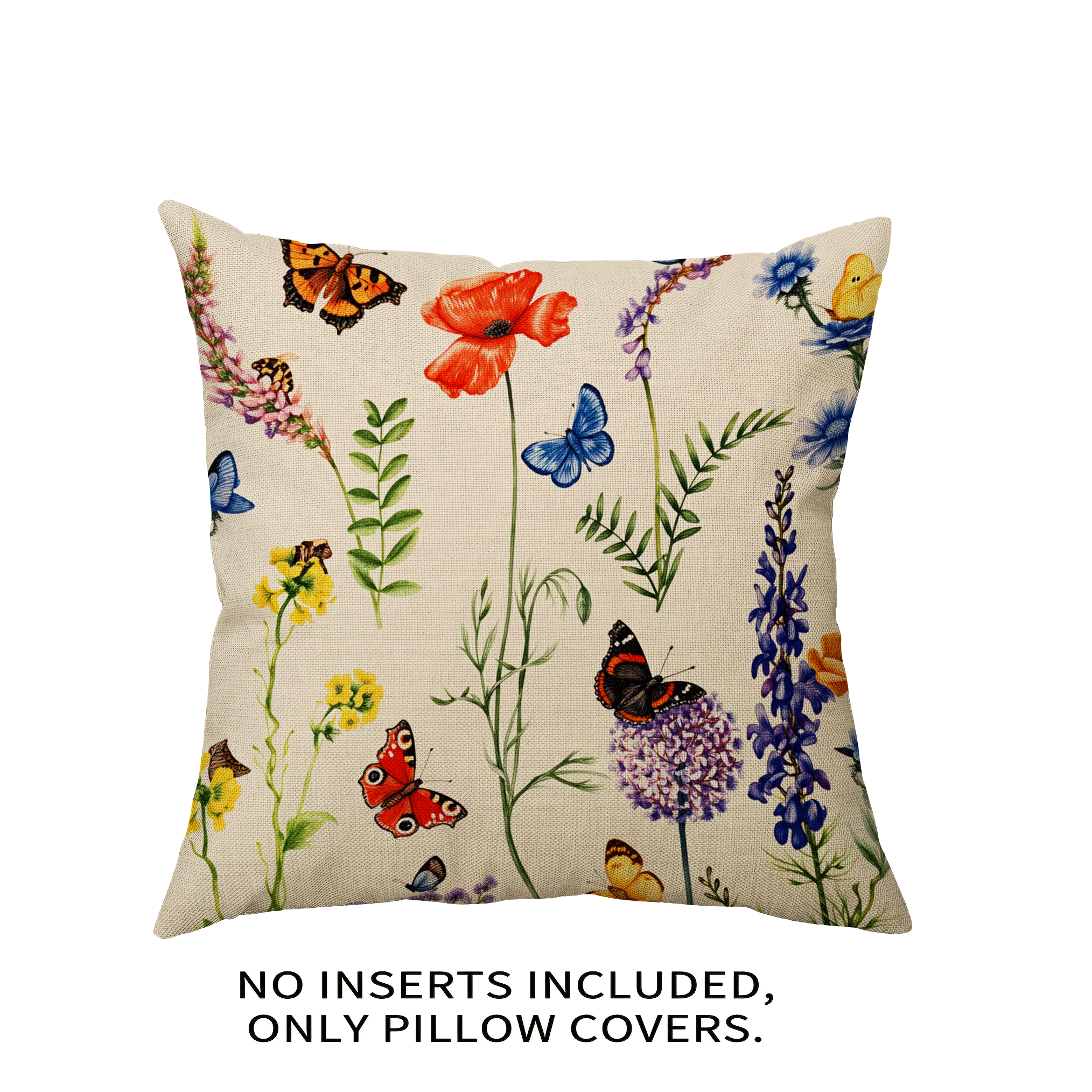 1 pieza/4 piezas Funda de cojín con estampado botánico de estilo vintage natural, impresión de una sola cara, 40*40cm, 45*45cm, 50*50cm, adecuado para sofá, decoración de sala de estar, uso diario - Multicolor - Añade 6