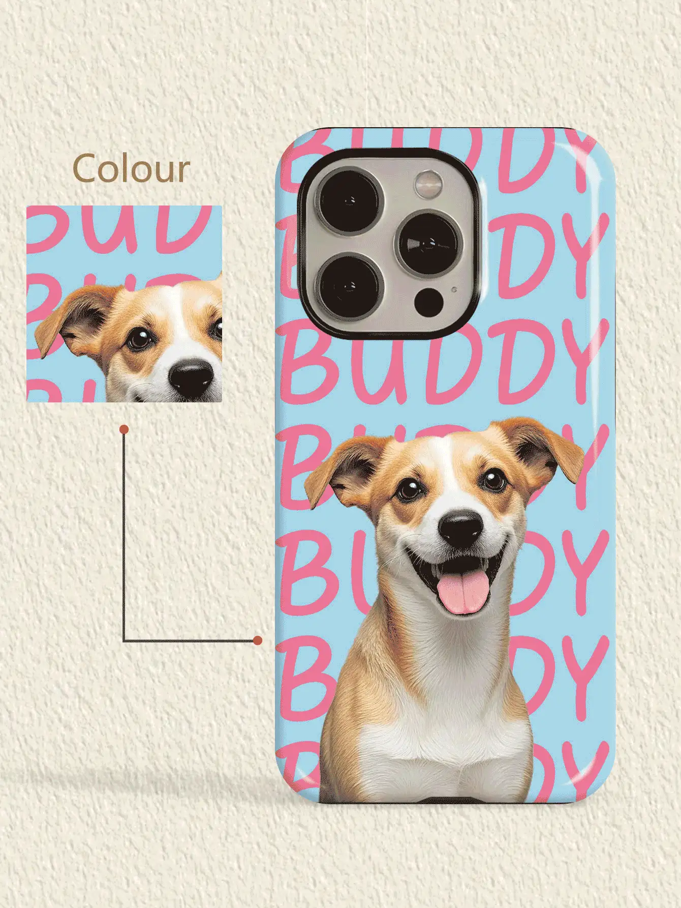 Étui de téléphone protecteur glacé 2-en-1 personnalisé avec photo d'animal de compagnie, nom et slogan, convient pour iPhone 11/12/13/14/15/16 17 Pro Max, style minimaliste Ins, cadeau personnalisé pour couple, usage quotidien, trajets, vacances, anniversaire - Multicolore - Voir 2