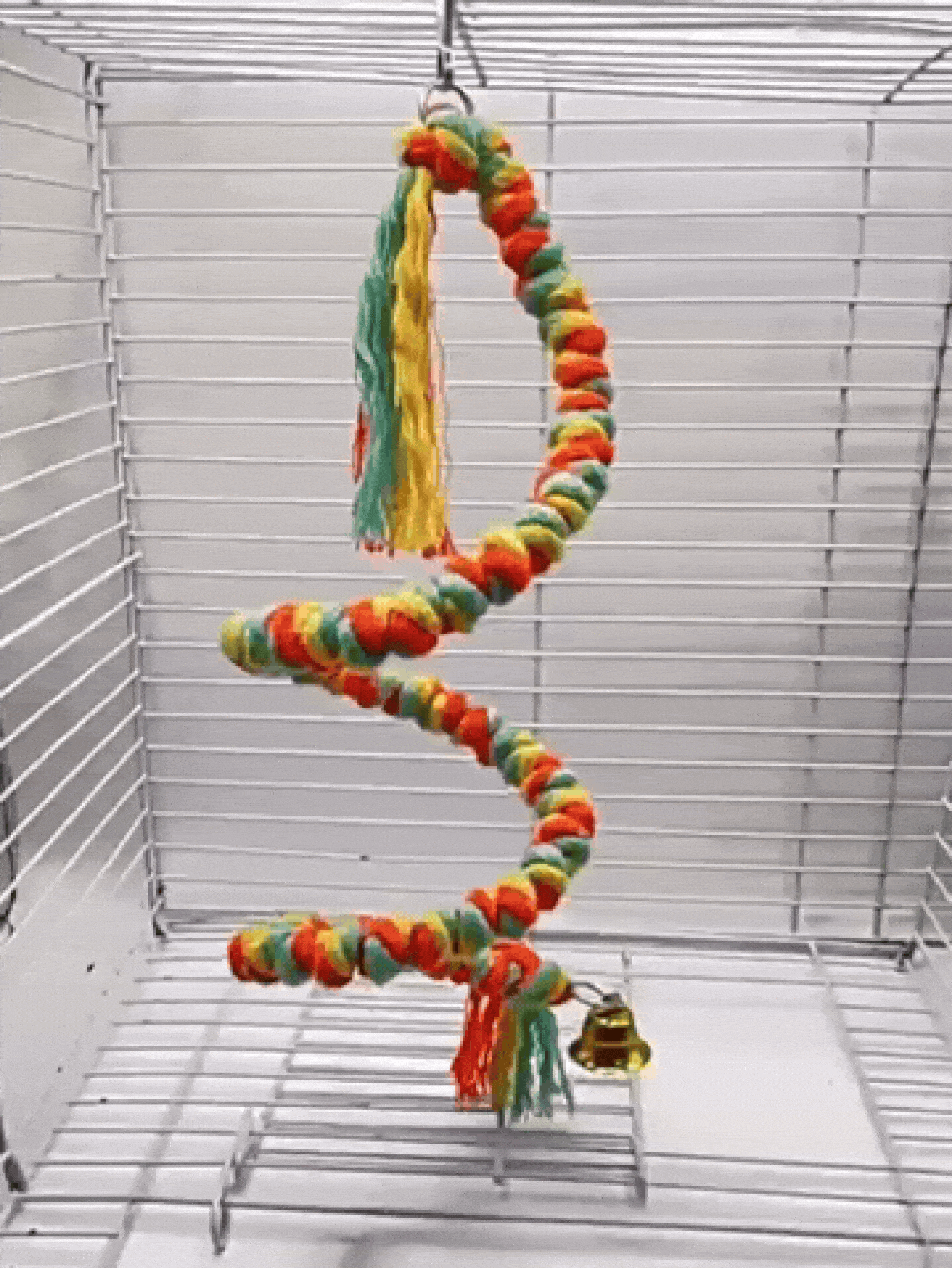 Versatile Bendable Rope Toy To Promote Healthy Foot Grip Braided Flexible Climbing Rope For Small Aviary Pets Chewing Bird Ladder Toy Perfect To Decorate Bird Habitats Budgerigar Parakeet Conure Cockatiel Mynah Love Birds Finchesideal Bird Toys - Multicolor - View 2