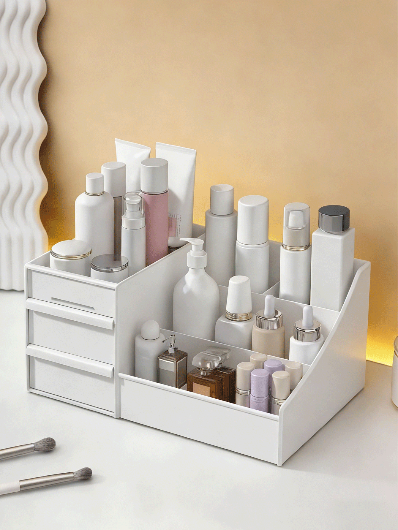 Makeup Storage Box, Lipstick Holder, Vanity Makeup Organizer, Office Supply Rack, Makeup Box, Brush Holder, Suitable For Bedroom, Bathroom, Living Room, Dorm, Vanity, Room Decor, Jewelry Storage - Multicolor - View 5