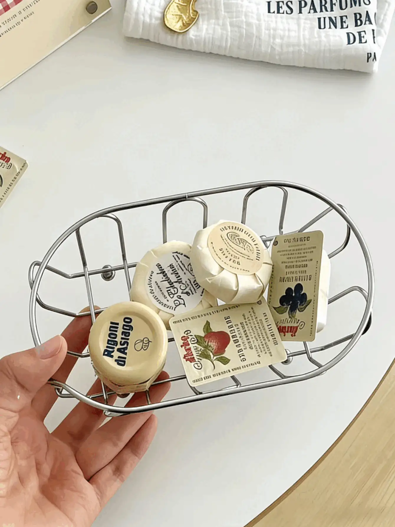 Metal Storage Basket Multifunctional Desk Organizer Box For Accessories Cosmetics Durable Desktop Organizer Rack Iron Art Small Storage Basket Suitable For Vanity Desk Photo Props Shelf Baskets Men Women Storage Organization Home Decor Back To School - Multicolor - View 3