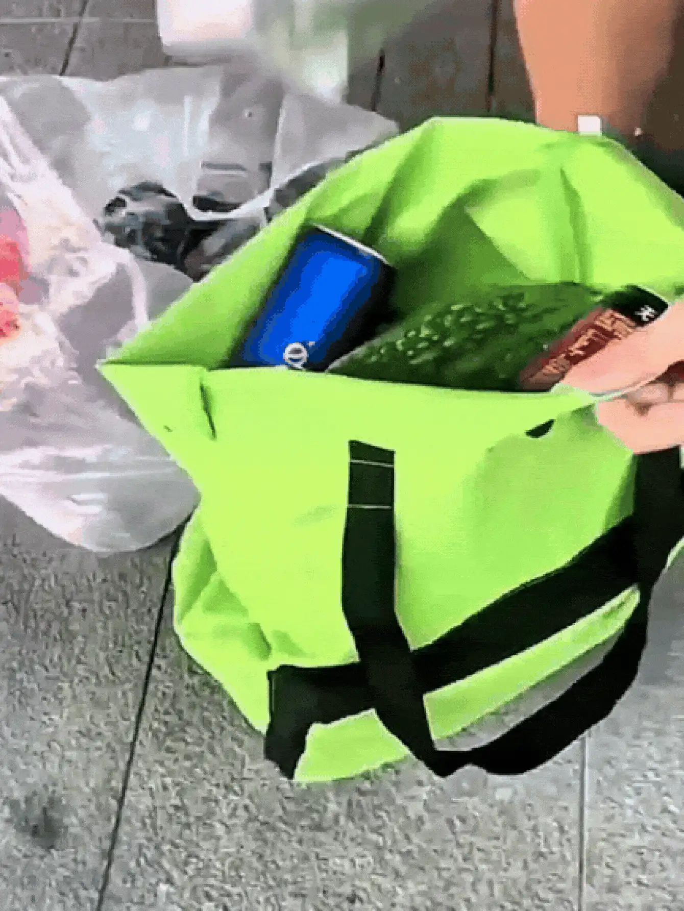 2合1輕量可折疊購物車附輪 大容量可重複使用購物袋 便攜行李收納袋 可折疊防水手提推車袋 適合旅行露營戶外海灘度假居家廚房用品旅行必需品 - 彩色 - 查看 3