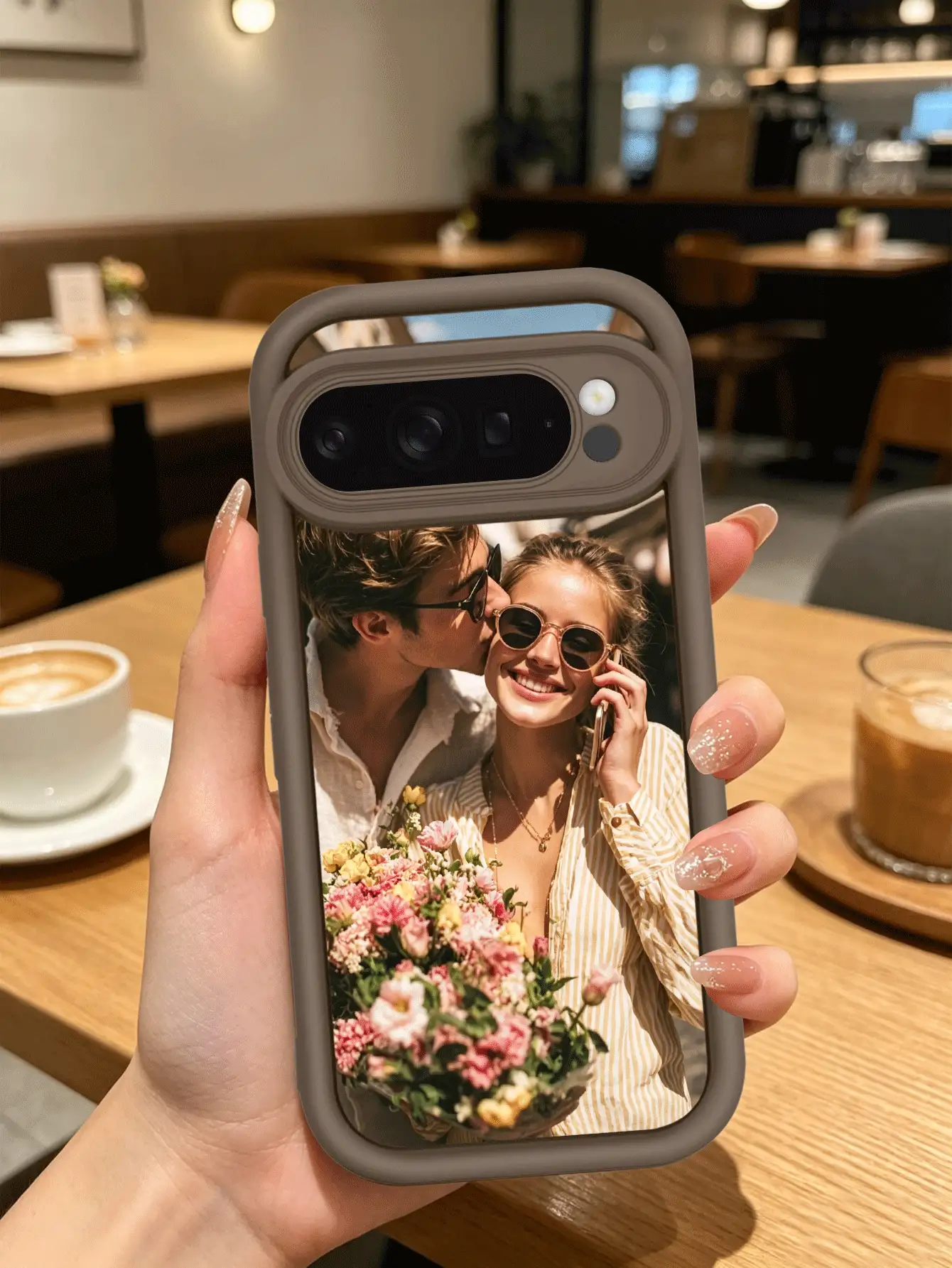 1件個性化客製化照片透明保護手機殼,適用於Pixel 11a/11pro/Pixel 10a/Pixel 9pro/9pro Xl/9A/Pixel 8pro/7pro Xl/6A/11a系列情侶手機保護殼,18pro Max/18/17pro Max/Air/16pro Max/15pro Max及其他機型S26/S26ultra/S25/S25ultra/S24/S23/S22 G85/E14/及其他Android機型,個性獨特客製化,送給他、男朋友、女朋友的理想禮物 - 棕色 - 查看 2