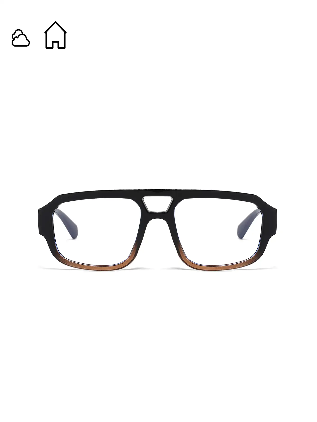 Color Changing Sunglasses, Transparent Lens Turning To Light Gray, Retro Aviator Plastic Fashion Glasses, Classic Design For Outdoor Travel Beach Vacation Casual Wear, Summer UV Protection Sunglasses For Driving, Computer/Gaming/TV/Phone Use, Unisex Eyeglasses Frame, Anti-Blue Light Glasses - Multicolor - View 2