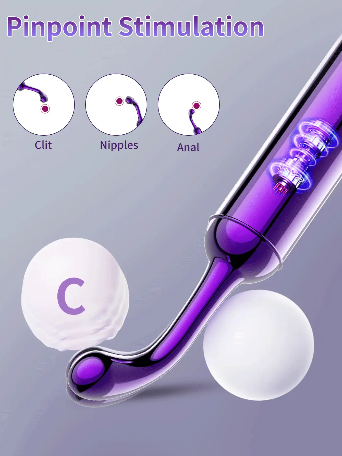 Finger Vibrator With 5 Vibration Modes - Clitoral Vibrating Massager, Adult Sex Toy For Women To Enhance Sexual Climax - Purple - View 6