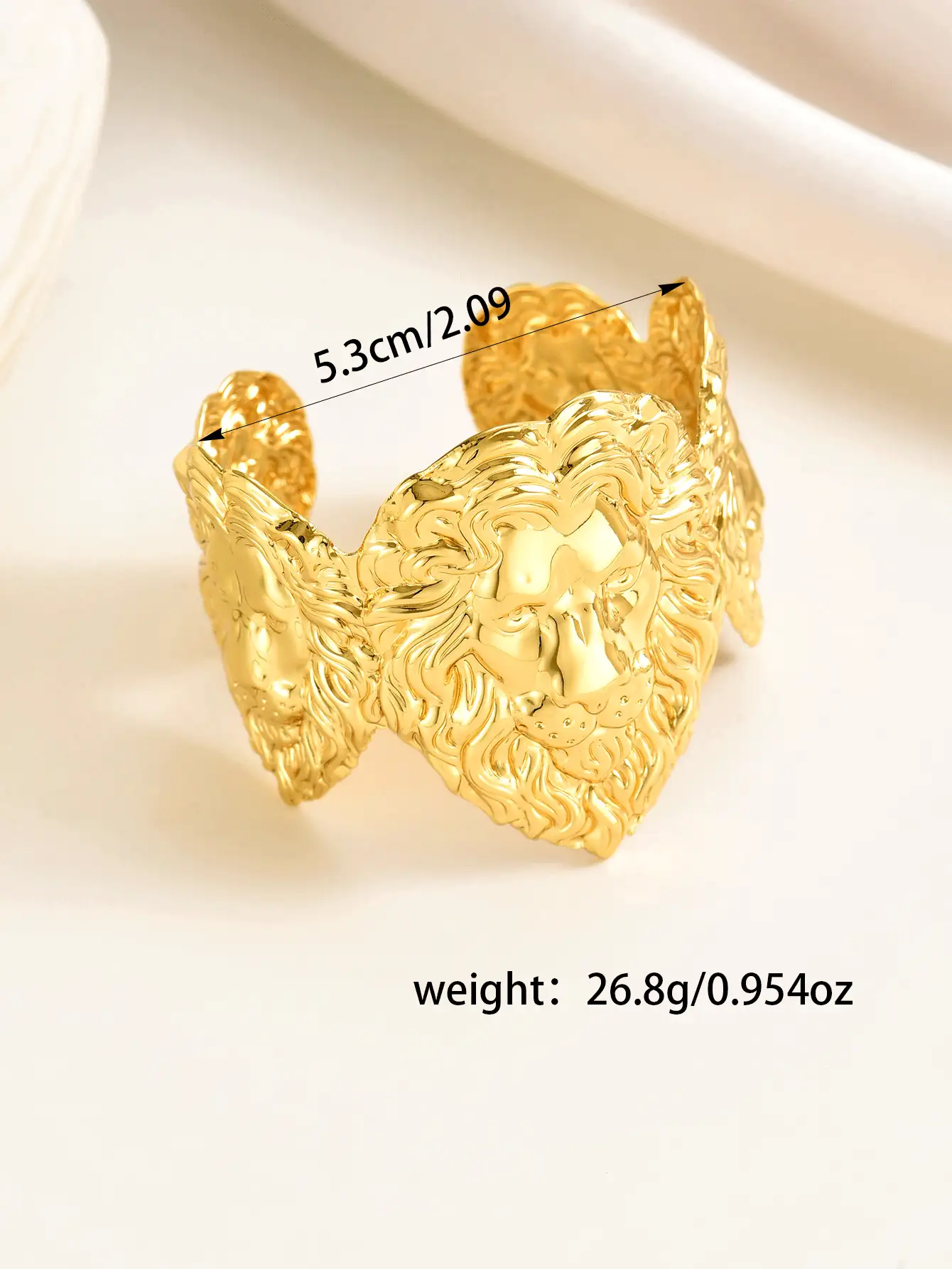 1pc Fashionable Golden Lion Head Bracelet, Suitable For Daily Wear - Gold - View 5