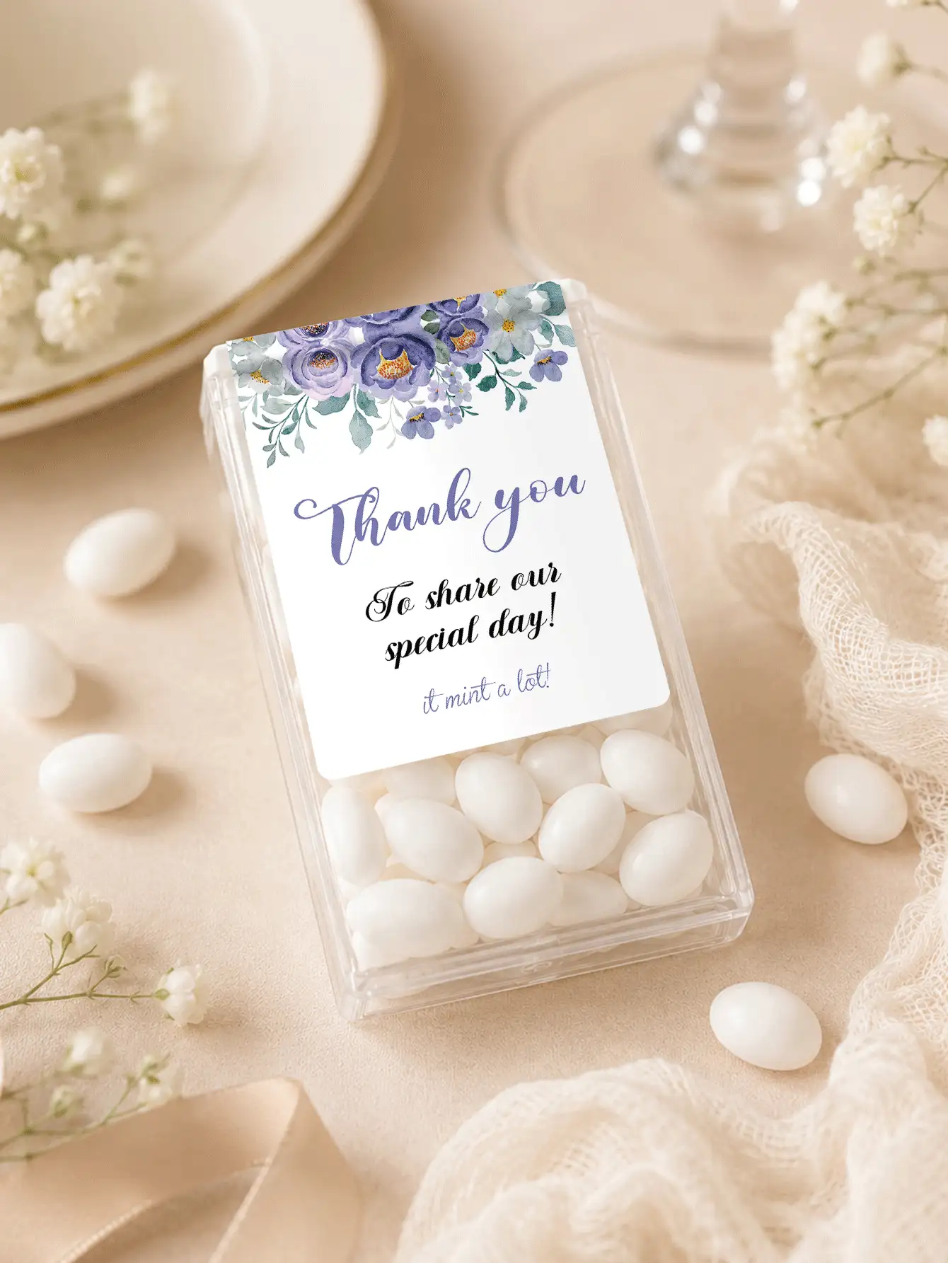 Custom Tic Tac Stickers Flower Labels For Tic Tac Containers Personalized Mint Candy Wedding Favors Floral Bridal Shower Party Favor Stickers Graduation Decorations Graduation Gift Custom Wedding Labels Birthday Gifts Holographic, Personalized Gift - New1 - View 2