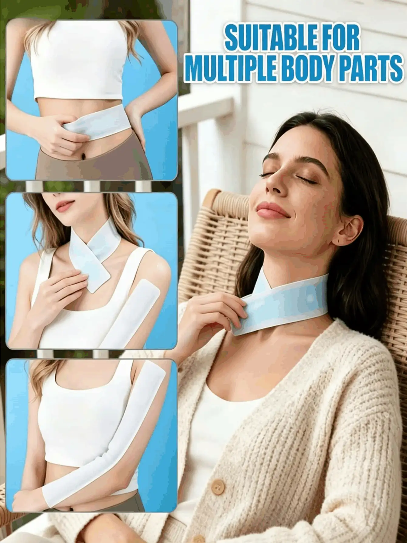 Túi chườm lạnh cổ, miếng dán làm mát cổ/mắt, mặt nạ gel mắt, mặt nạ gel làm dịu mắt giúp giảm nếp nhăn và quầng thâm quanh mắt. - Chườm đá lạnh lên cổ - Xem 3