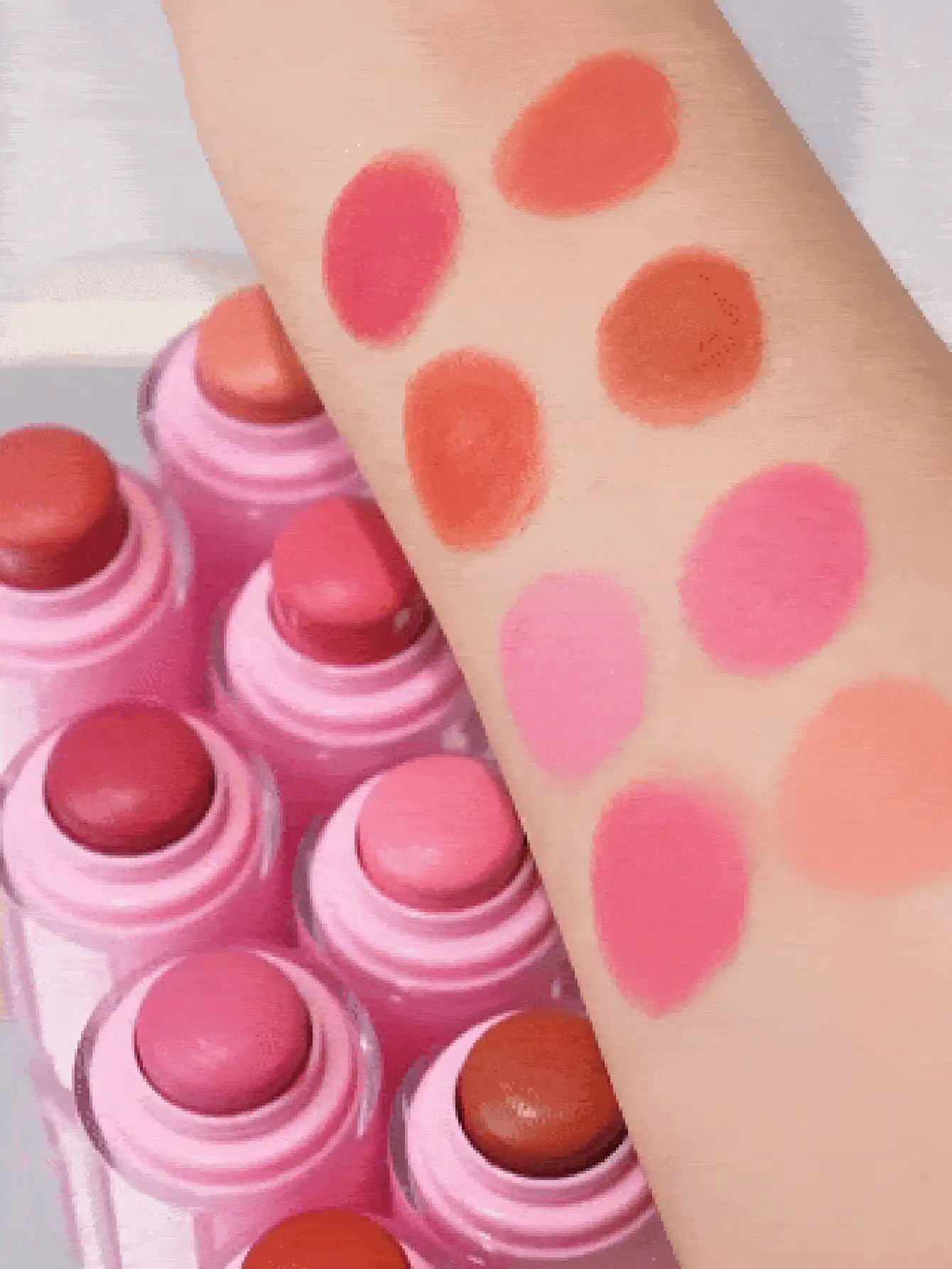 USHAS Silky Smooth Blush Stick, Multi-Purpose Luminous Cream Blush, Provides 8 Color Tones, Waterproof And Smudge-Proof High Pigment Blush Cream, Lightweight And Long-Lasting Blush Cream Suitable For All Skin Tones, Perfect For Daily Makeup, Parties And Holidays - #07 Candy Pink - 查看 2