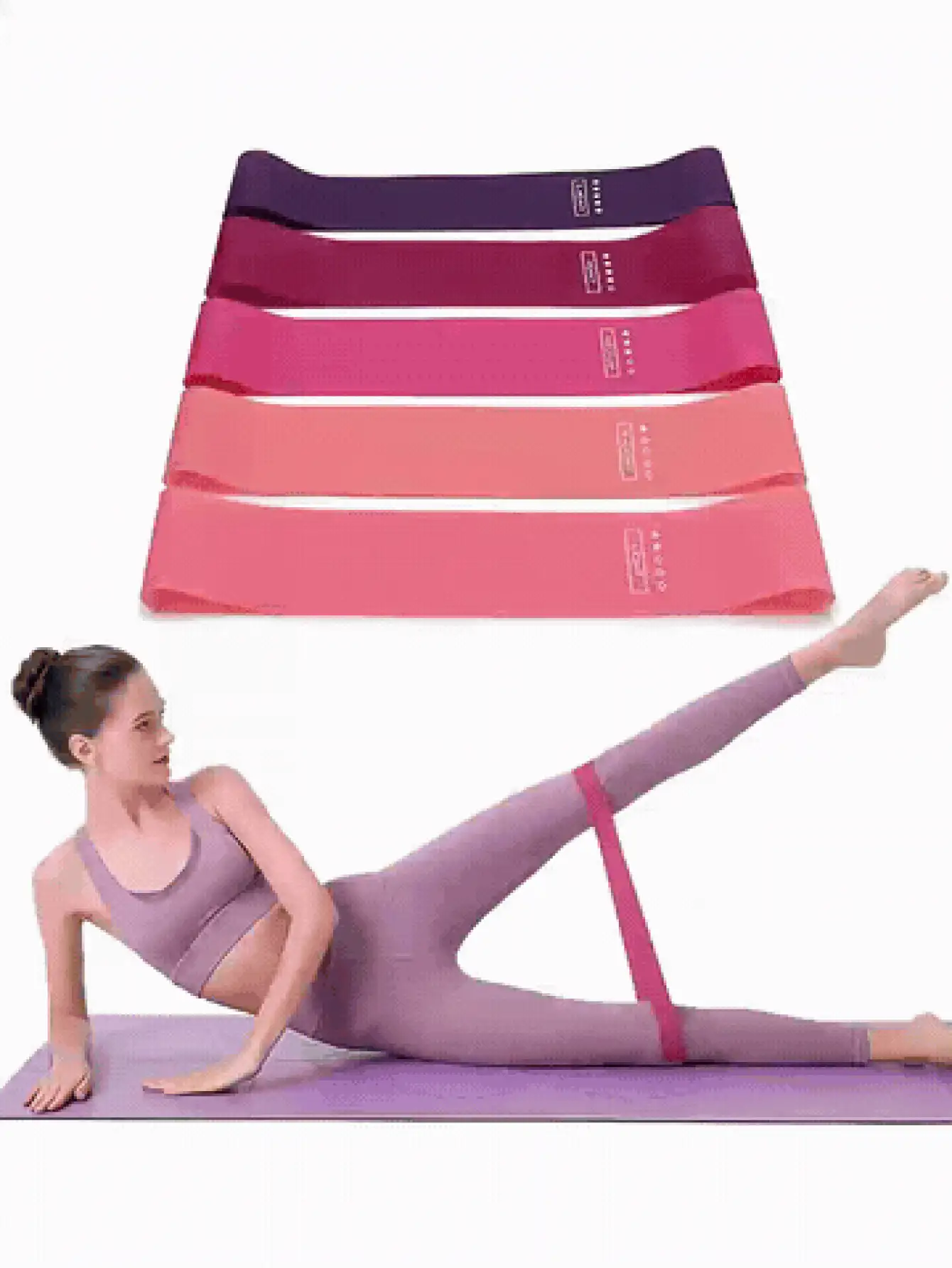 Yoga Resistance Bands 5 Level Rubber Bands For Men Women Non-Slip Tension Rope For Workout Exerise Gym Running Travel Back To School Home Decor Summer Exerise Indoor Outdoor Birthday Gift Party Favor Essential Accessory - Multicolor - View 3