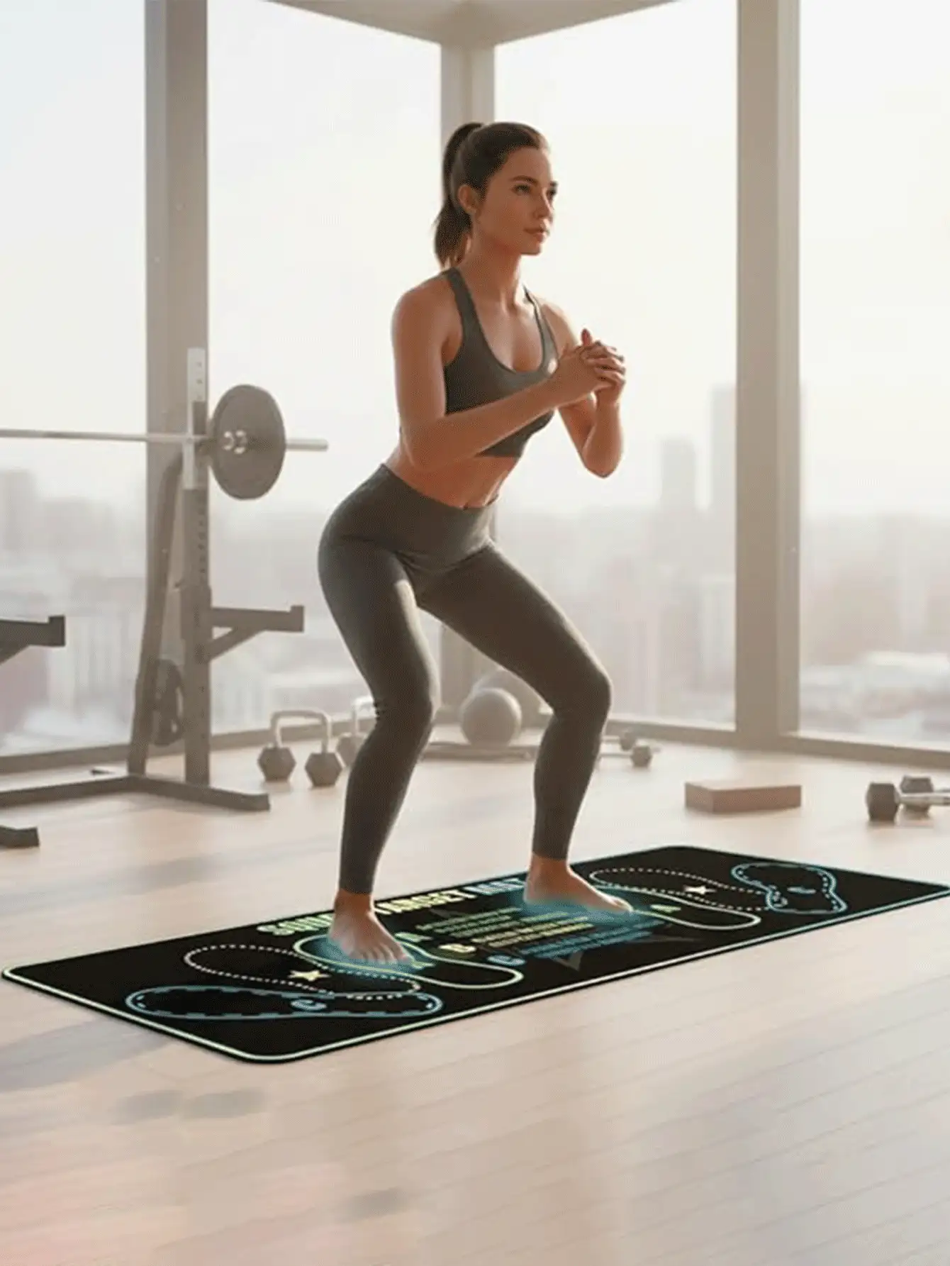 Anti-Slip Training Mat For Squats, Which Helps Improve Exercise Efficiency, Is Anti-Slip And Wear-Resistant, Soft And Elastic, Easy To Clean And Store, Suitable For Gym Workouts And Home Sports, Indoor/Outdoor Activities, Suitable For Yoga - Multicolor - View 4