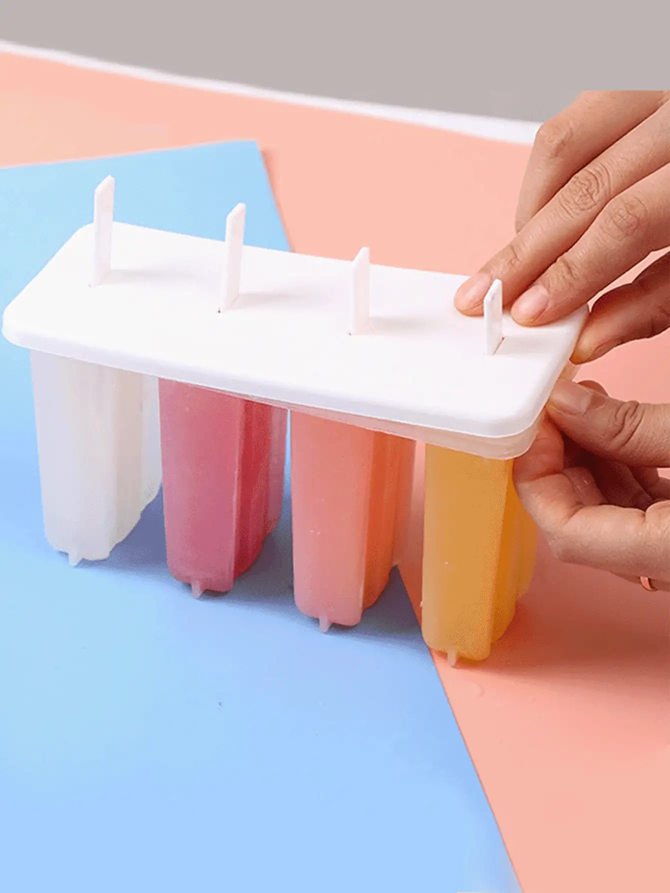 [DIY Frozen Treat Kit] Popsicle Molds With Lids Plastic Homemade Ice Pop Maker Tray DIY Frozen Treat Kit For Summer Snack Ice Cream Maker - Multicolor - View 4