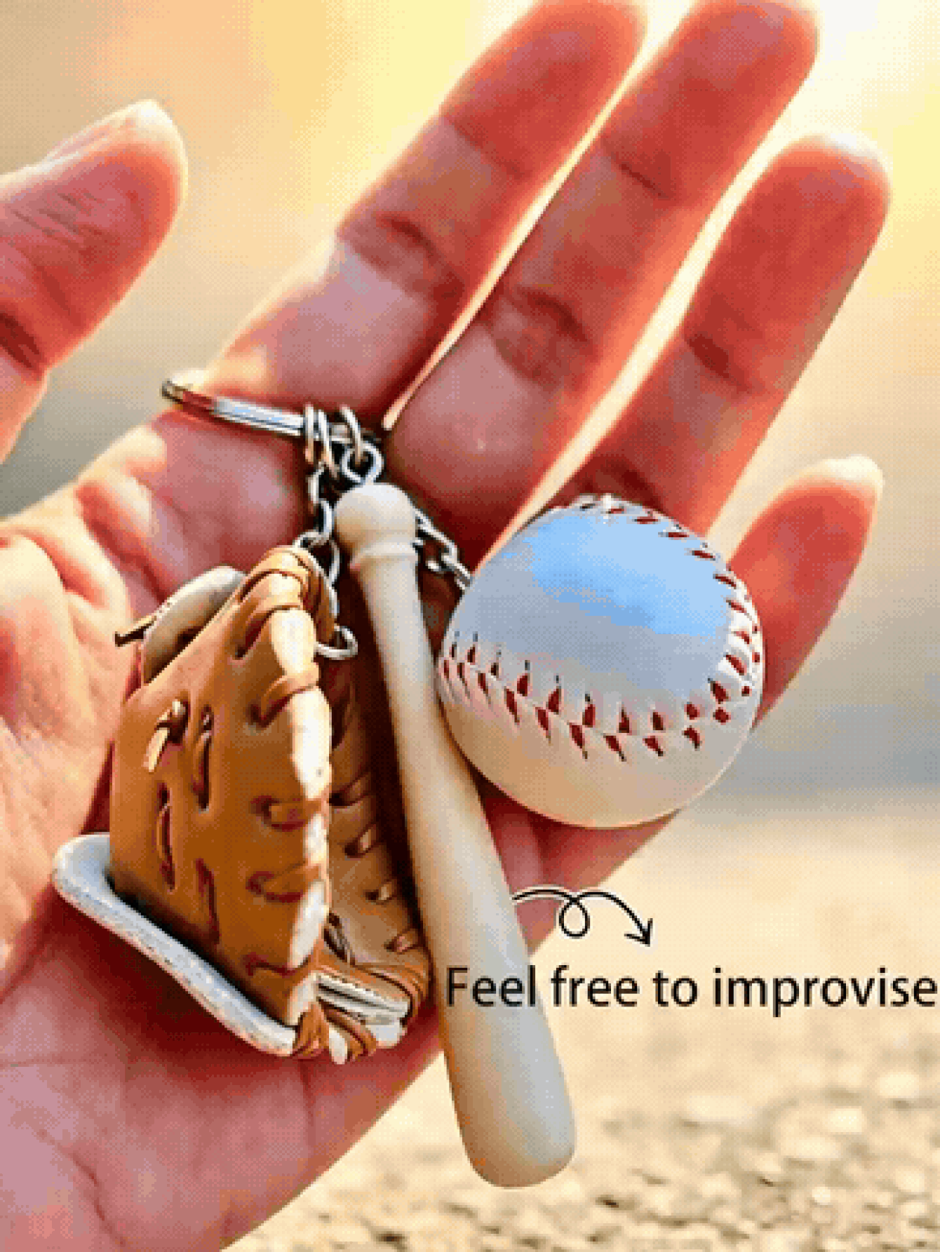 Stainless Steel Baseball Keychain With Glove Fit Baseball Cap Baseball Bat Pu Leather Keychain Set For Men And Women Cool Mini Baseball Bag Tag On Bag Gift For Baseball Team Baseball Game Party Favor Outdoor Games Mirror Hanging Accessory - Multicolor - View 2