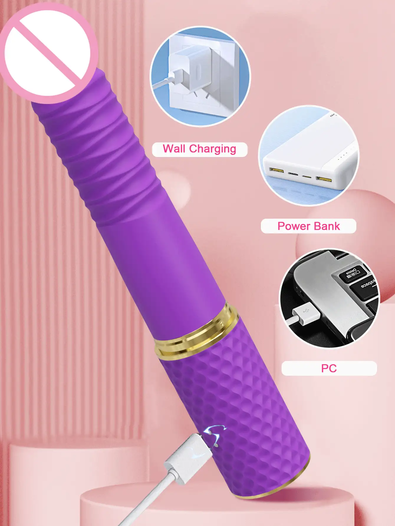 8.9 Inch Thrusting Vibrating Dildo Sex Toy, Automatic Telescoping Dildo Sex Machine, Realistic Penis G-Spot Vaginal Anal Stimulator, 10 Modes, With Handle And Suction Cup, Prostate Massager, Adult Sex Toy Game, Suitable For Women And Men - Purple - View 10