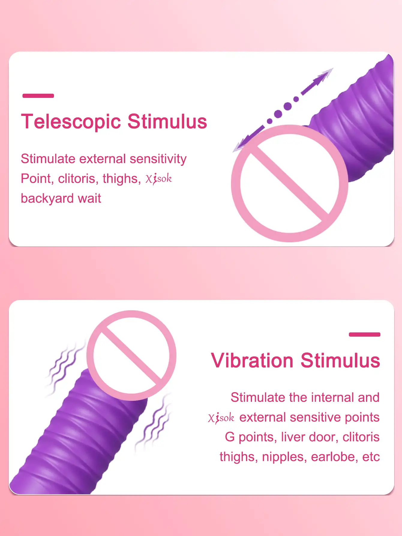 8.9 Inch Thrusting Vibrating Dildo Sex Toy, Automatic Telescoping Dildo Sex Machine, Realistic Penis G-Spot Vaginal Anal Stimulator, 10 Modes, With Handle And Suction Cup, Prostate Massager, Adult Sex Toy Game, Suitable For Women And Men - Purple - View 5
